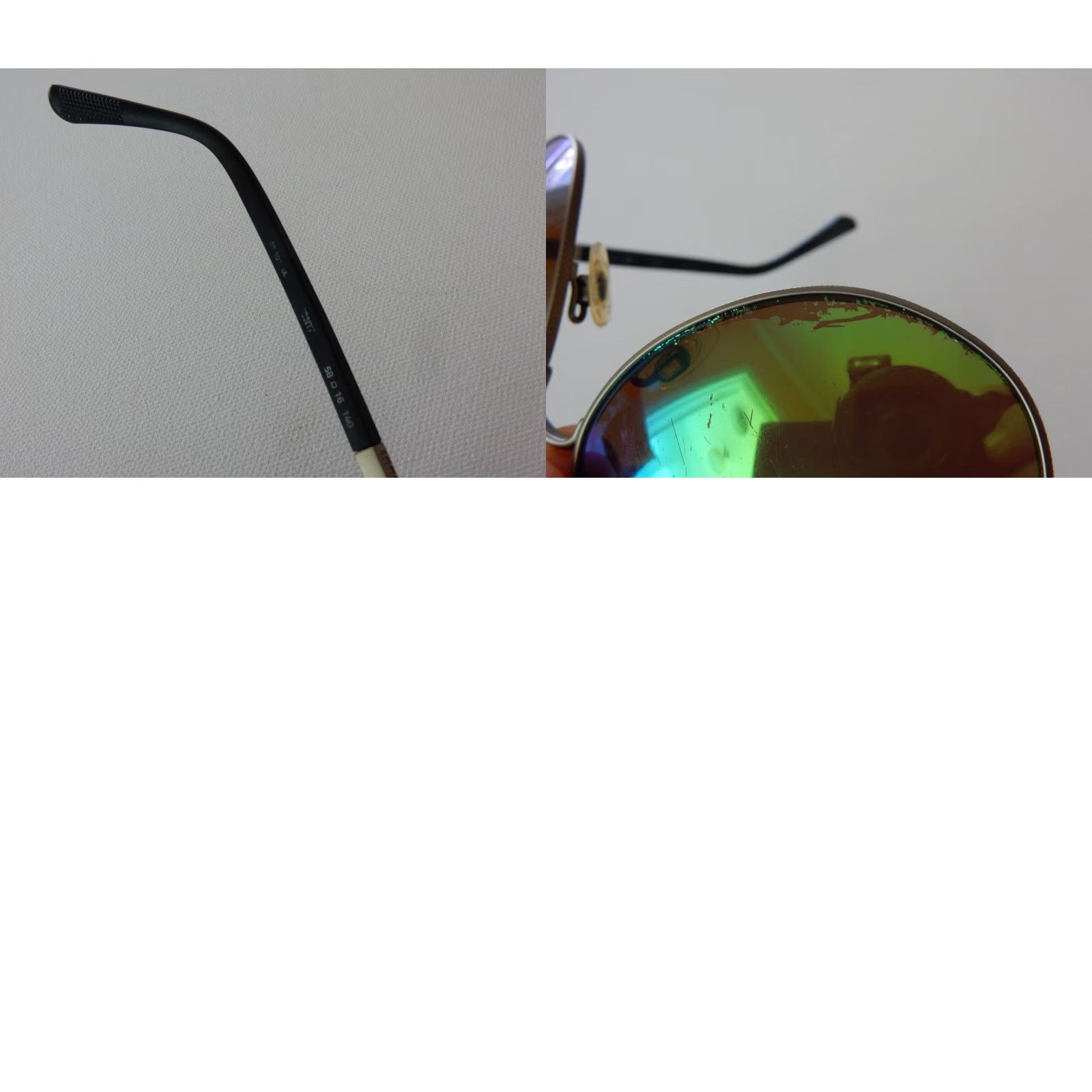 Vintage VINTAGE REVO Polarized Aviator Sunglasses Men 58x16 Silver-Black 140mm Size ONE SIZE - 8 Thumbnail