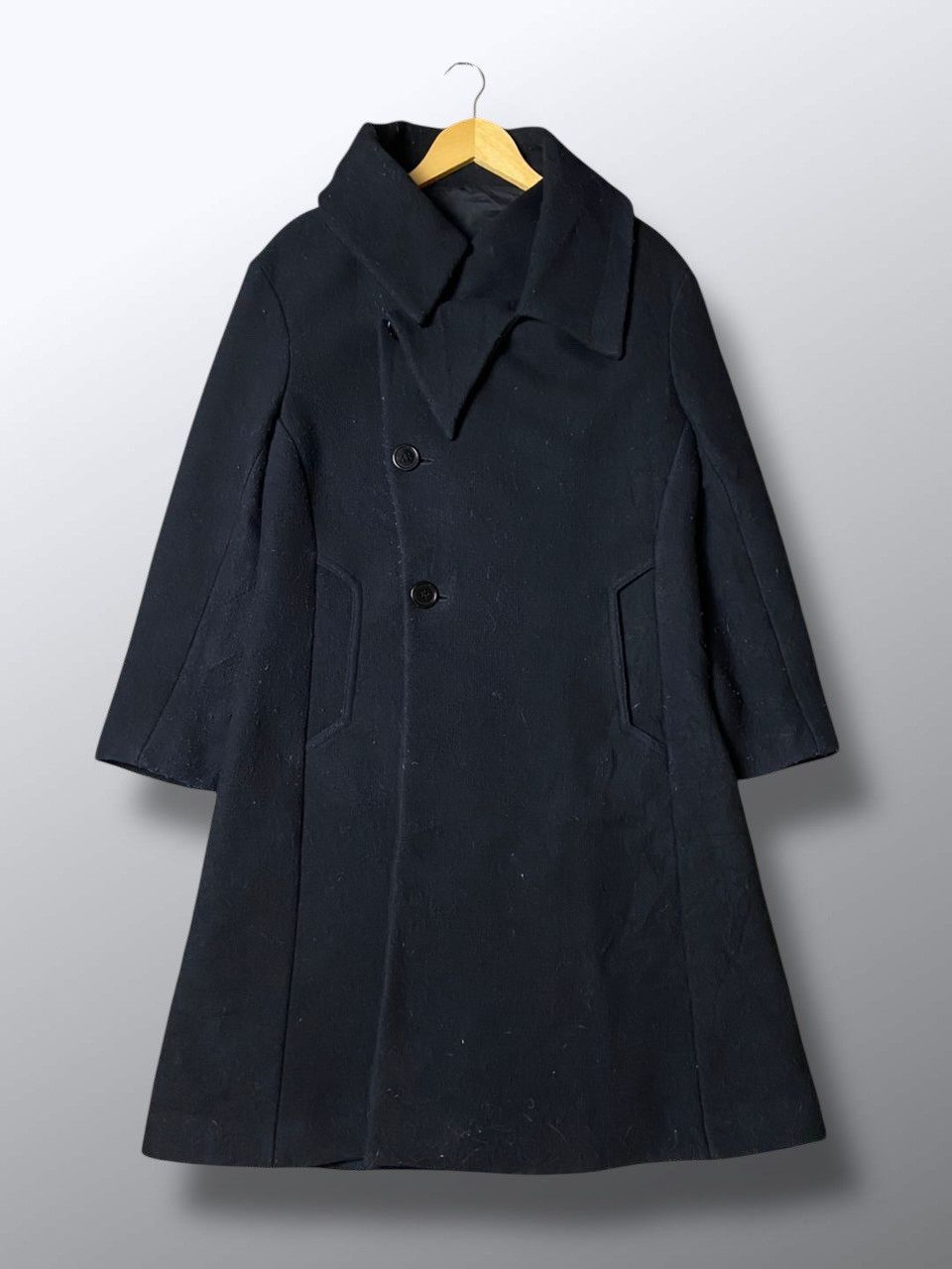 YOHJI YAMAMOTO Wool Single Mosser Left Facing Coat (129)