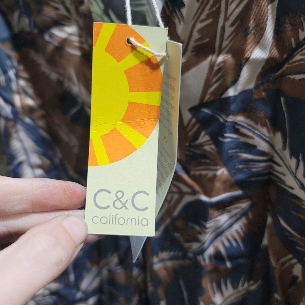 Other NWT C&C California Lyocell Tropical Leaf V-Neck Twill Tank Size XL / US 12-14 / IT 48-50 - 6 Thumbnail