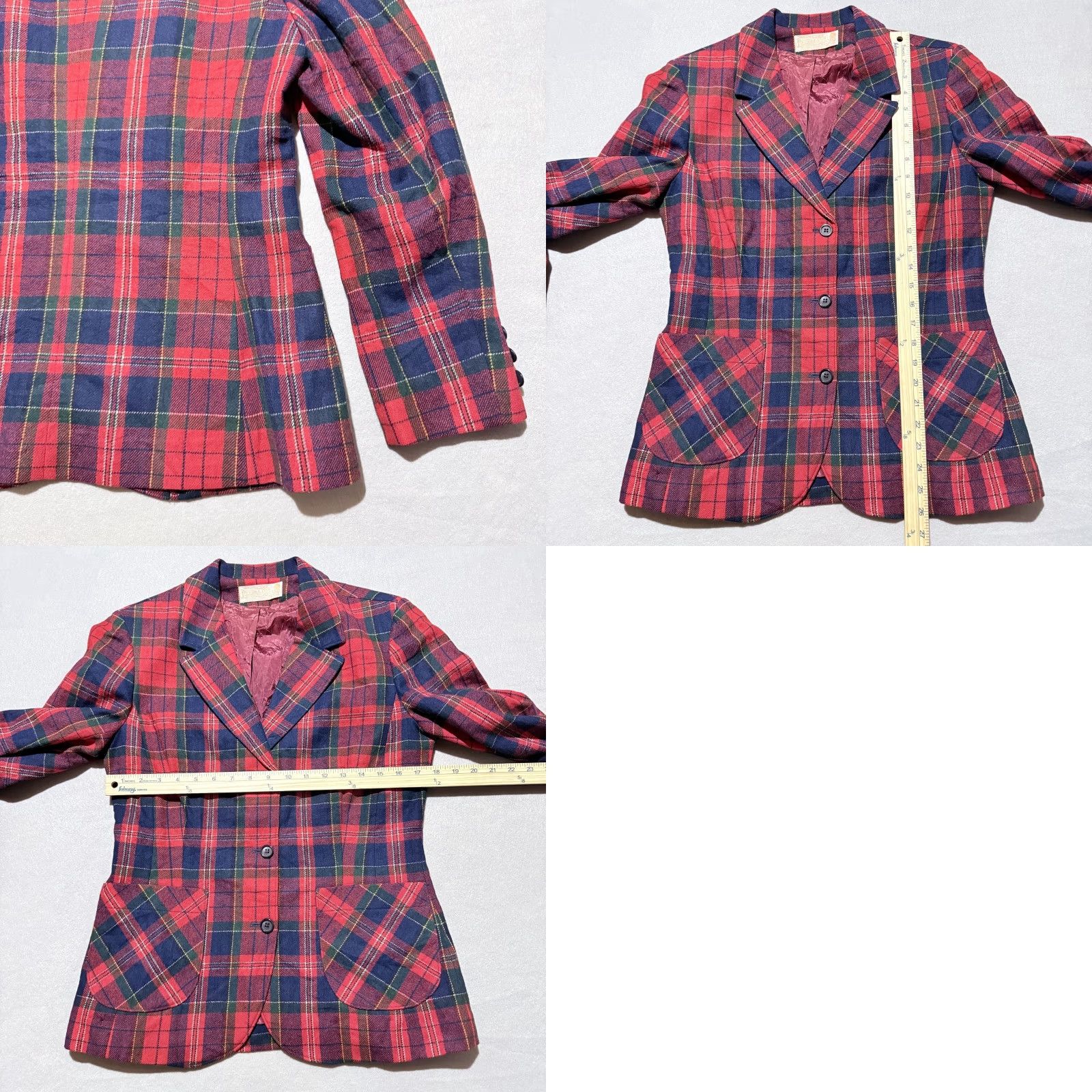 Pendleton VTG Pendleton Blazer Women Jacket Wool Red Navy Plaid USA Made 3-Button Jacket S Regular Adult Womens Size S / US 4 / IT 40 - 9 Thumbnail