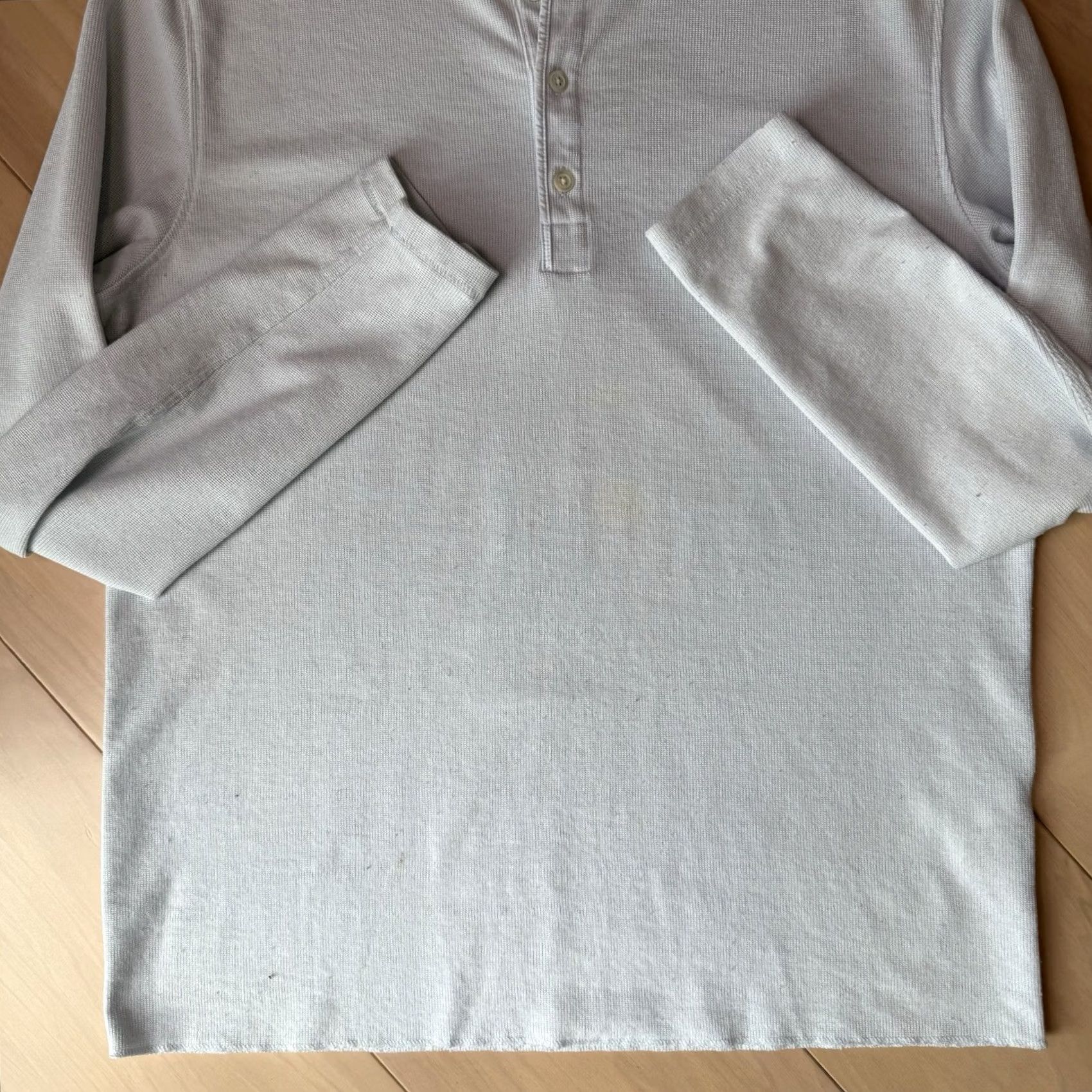 Billy Reid Billy Reid Henley Shirt Large Blue Gray Cotton Long Sleeve Men Size US L / EU 52-54 / 3 - 6 Thumbnail