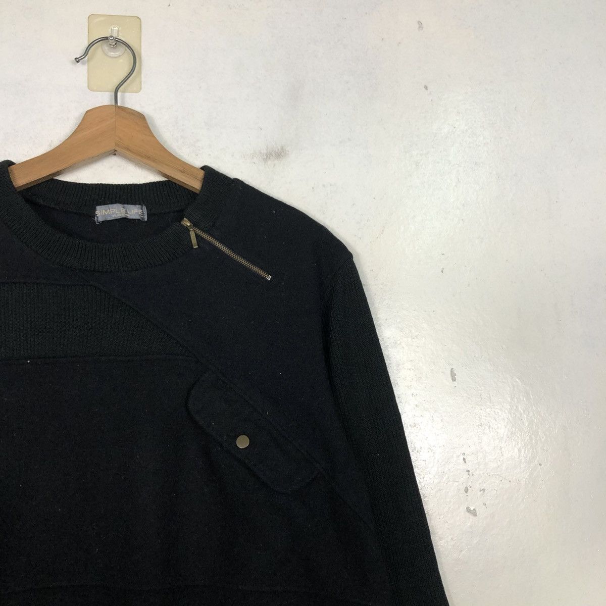 Issey Miyake 📌Vintage Sweatshirt Rich Black Asymmetrical Simple Life Size US M / EU 48-50 / 2 - 8 Thumbnail