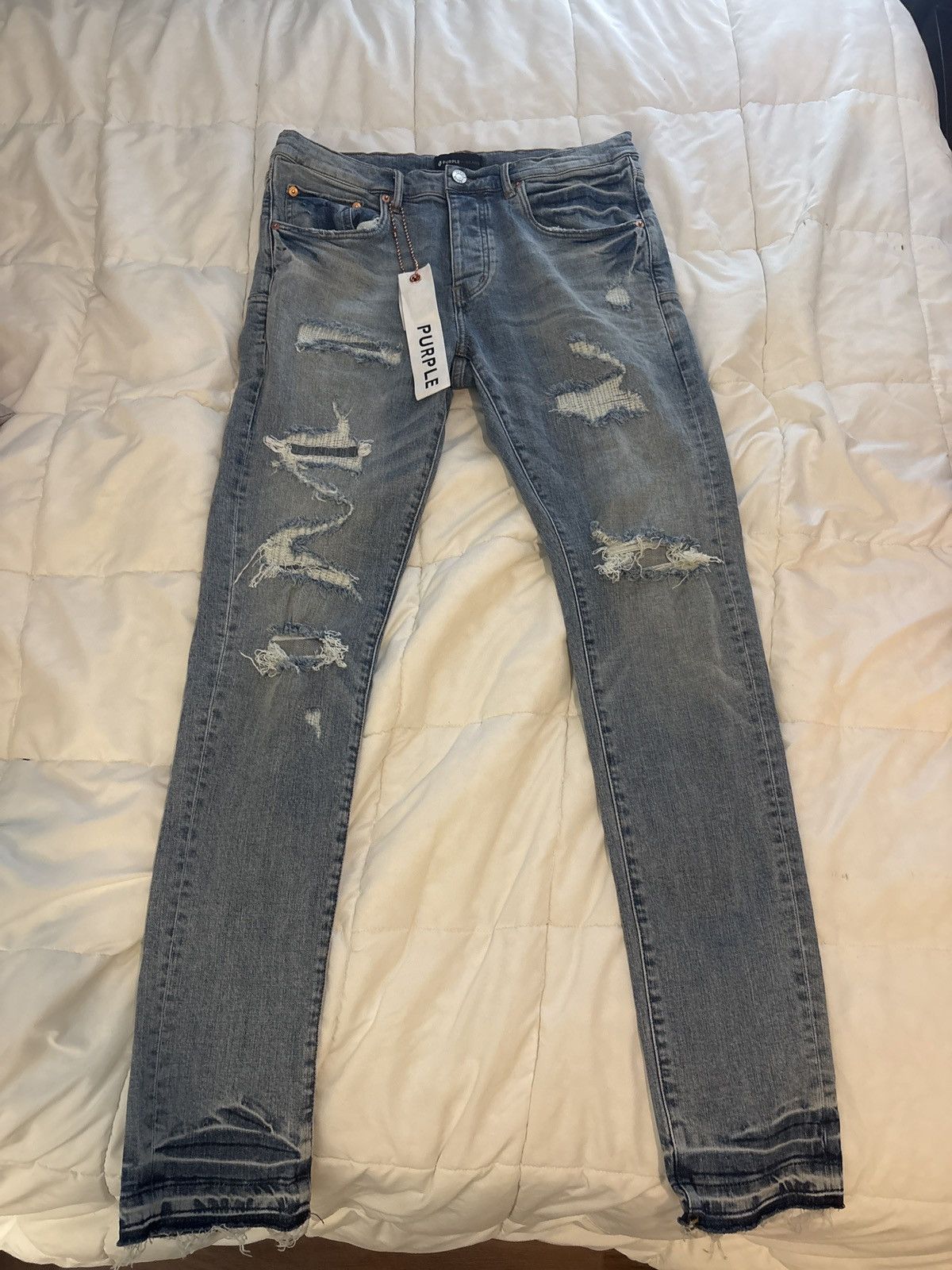 Purple P001 Light Indigo Vintage Purple Jeans Size US 34 / EU 50 - 1 Thumbnail