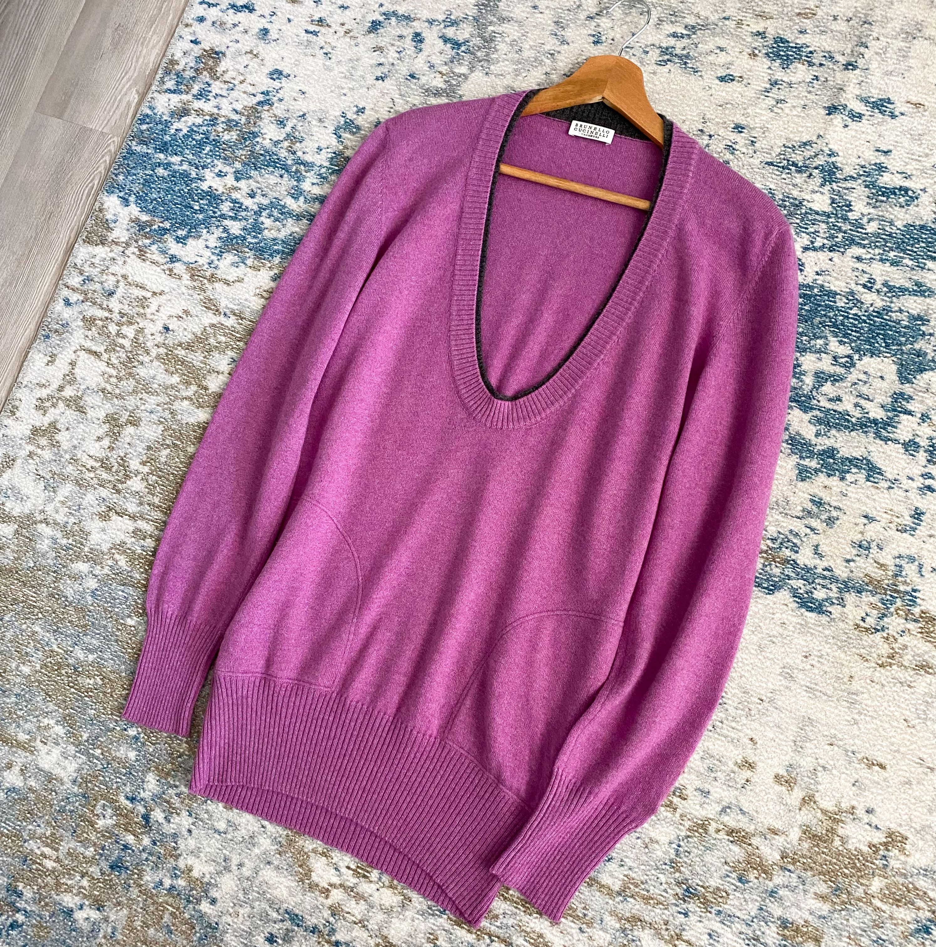 Brunello Cucinelli Cashmere Deep V-Neck Sweater