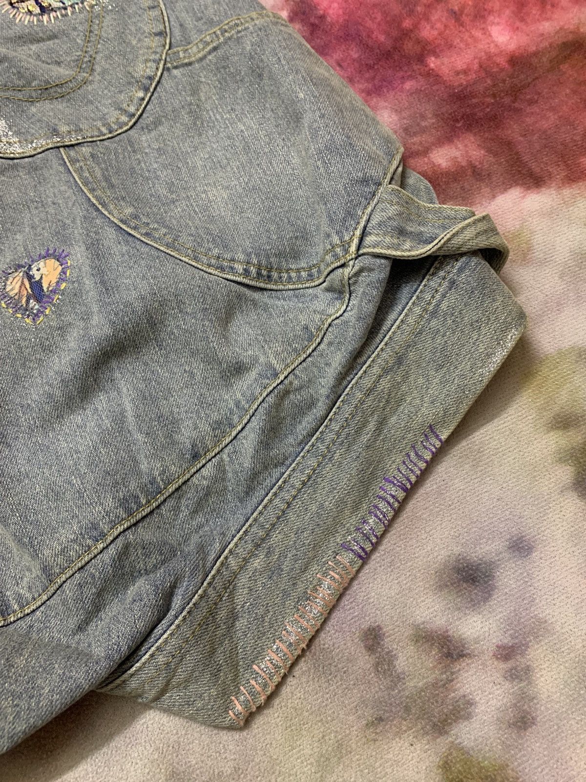Tsumori Chisato Tsumori Chisato Short Washed Denim ‘Love’ Custom Art Size 29" - 13 Thumbnail