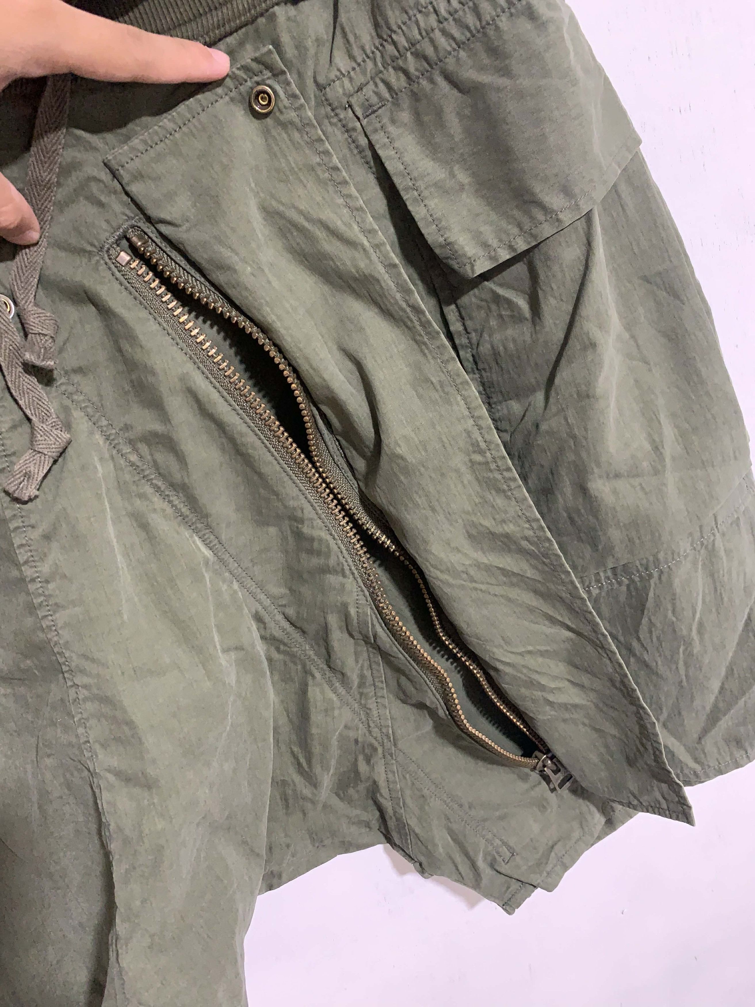 Kapital Kapital Khaki Bermuda Two Zip Shorts Size US 30 / EU 46 - 3 Thumbnail