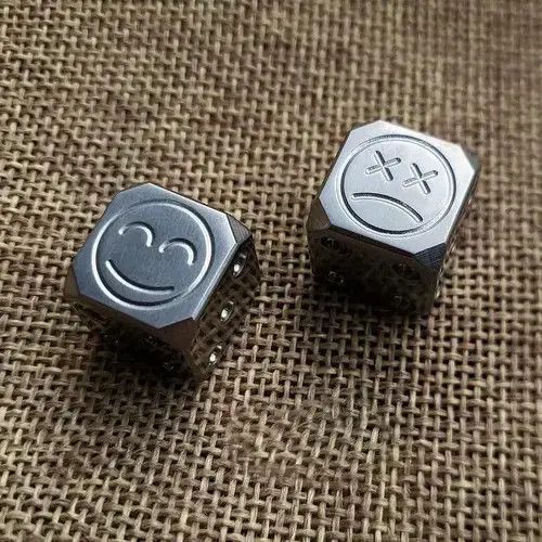 Other 2pcs Titanium Alloy Dice Creative Dice Outdoor Small Toy Size ONE SIZE - 2 Thumbnail
