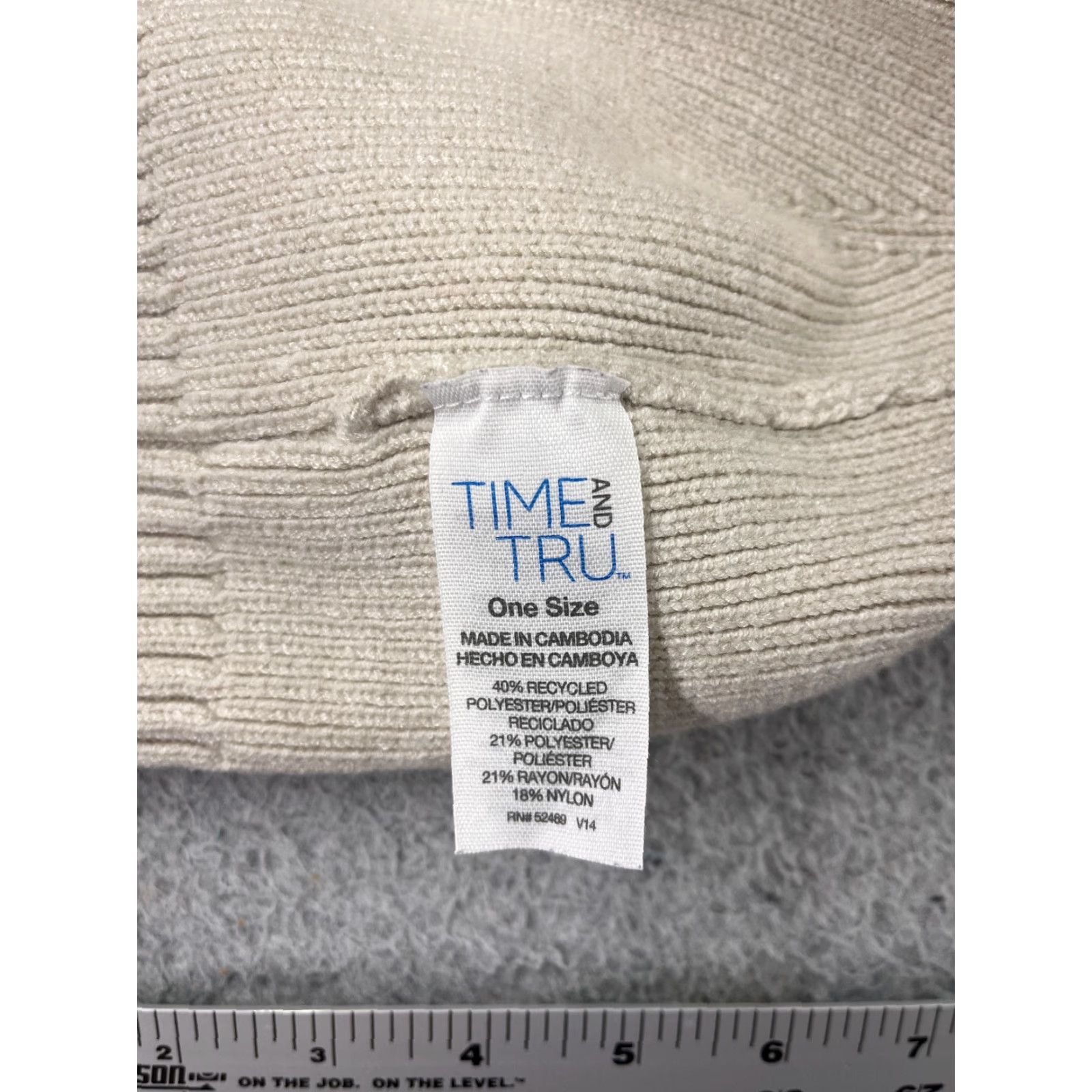 Vintage Time And Tru Beanie Knit Adult One Size White Womens Beanie Ski Style Knit Polyester Blend Winter Hat Size ONE SIZE - 5 Thumbnail