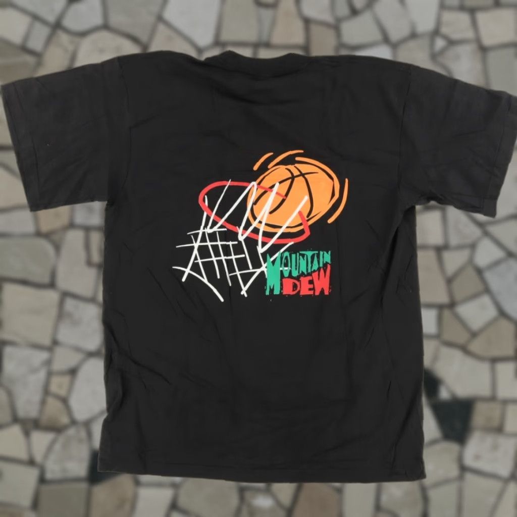 Vintage VTG Jun Jul Mountain Dew Basketball Promo Solid T-Shirt Black Men's XL Size US XL / EU 56 / 4 - 1 Thumbnail