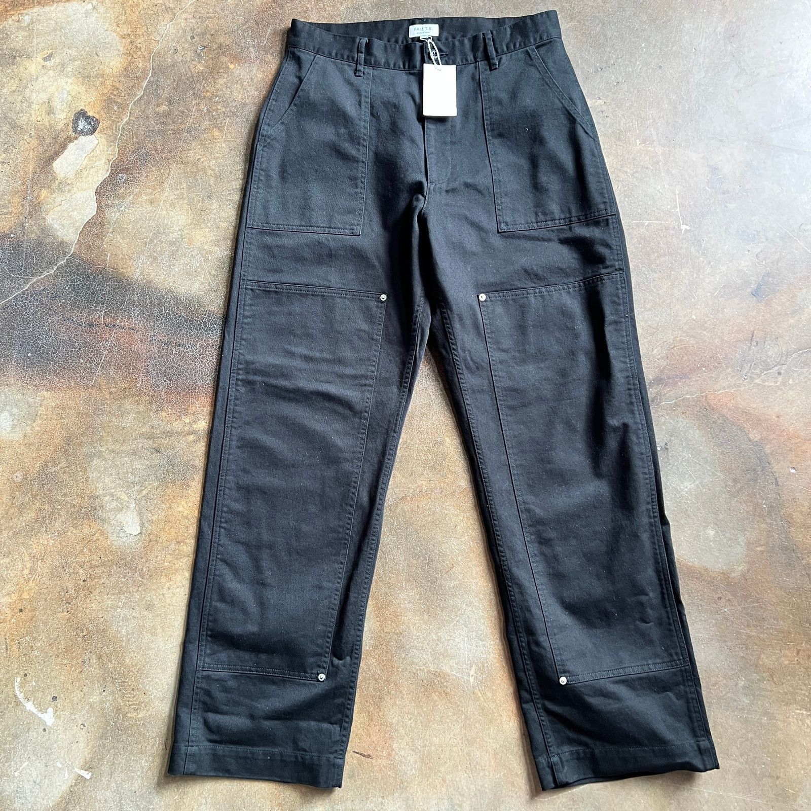 Japanese Brand FAIZ T.S. Baker Double Knee Black Work Pant 34x32 $400 NWT Size US 34 / EU 50 - 2 Thumbnail