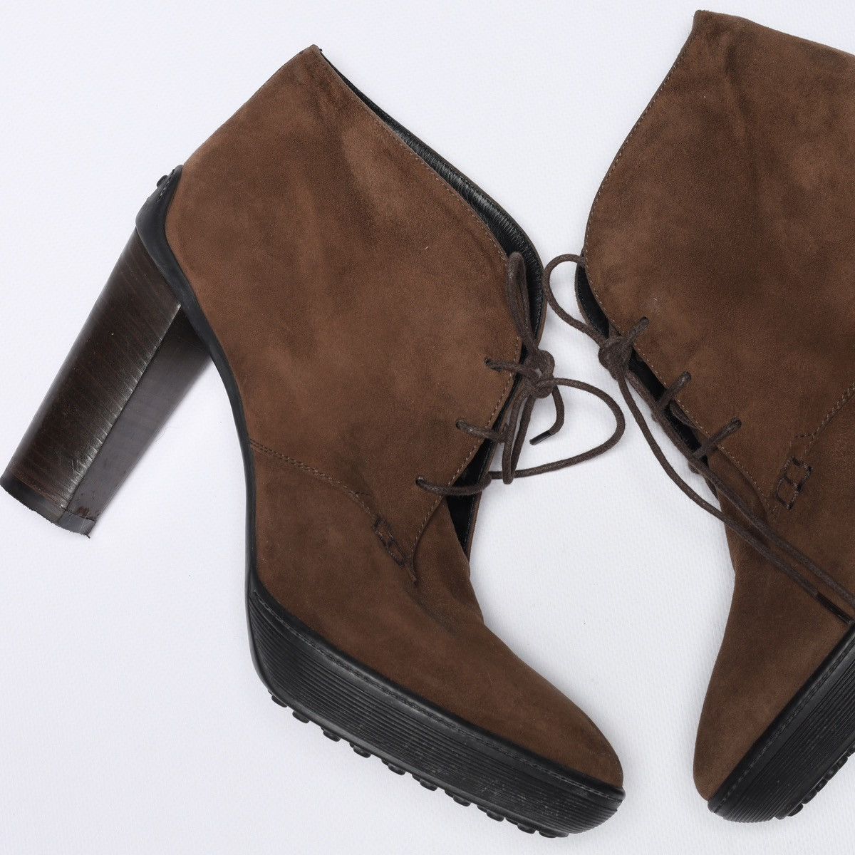Tod's Tods Suede Brown Pumps Heels Boots Shoes Size US 9.5 / IT 39.5 - 12 Thumbnail