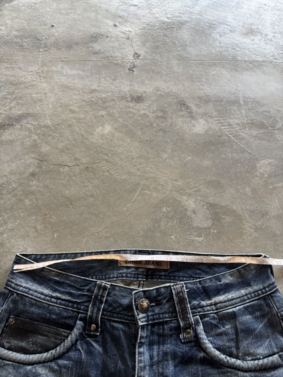 Cook Jeans × Hysteric Glamour × Japanese Brand COOK JEANS CURVE STACK JEANS DISTRESSED JAPANESE PUNK ROCKER Size US 32 / EU 48 - 21 Thumbnail