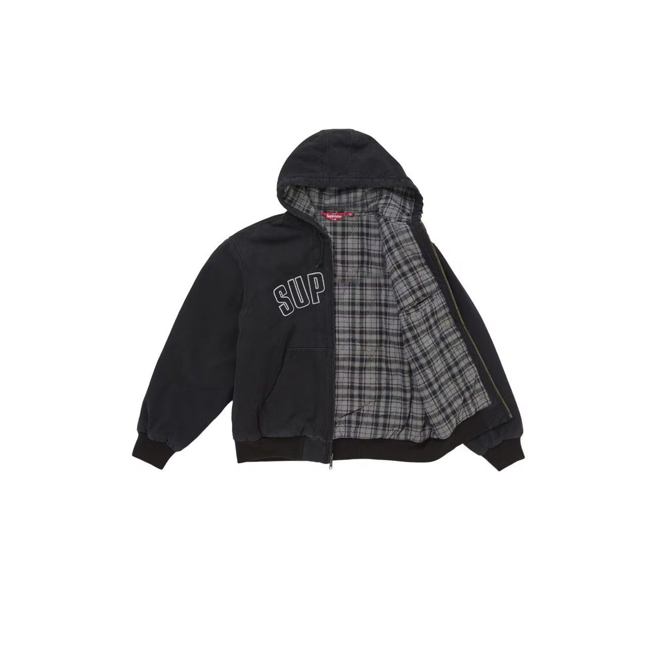 Supreme Reflective Arc Hooded Work Jacket Black Size: XL