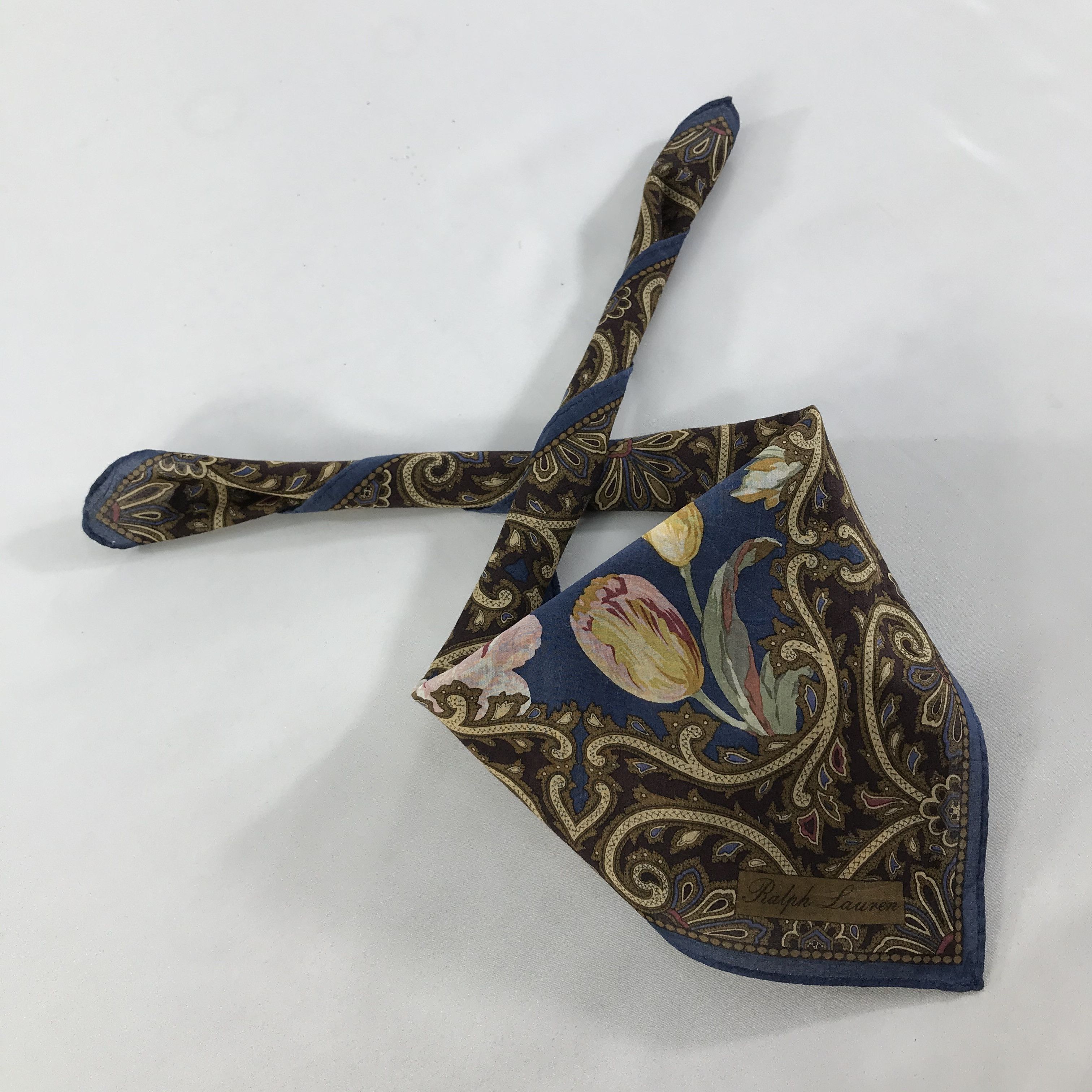 Ralph Lauren × Vintage Ralph Lauren Bandana / Handkerchief / Neckerchief - S1579 Size ONE SIZE - 4 Thumbnail