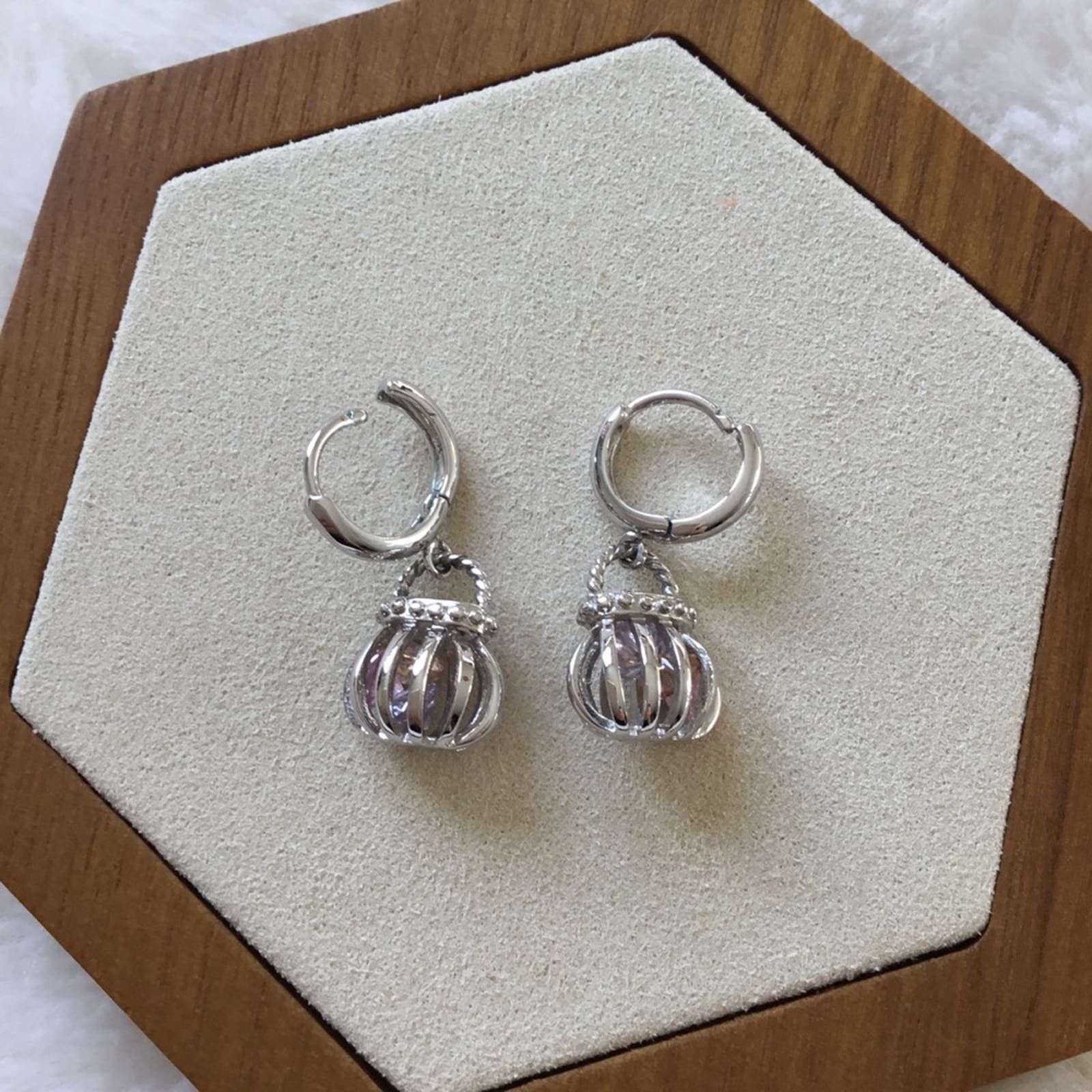 Other Sterling Silver Crystal Purse Earrings Size ONE SIZE - 5 Thumbnail