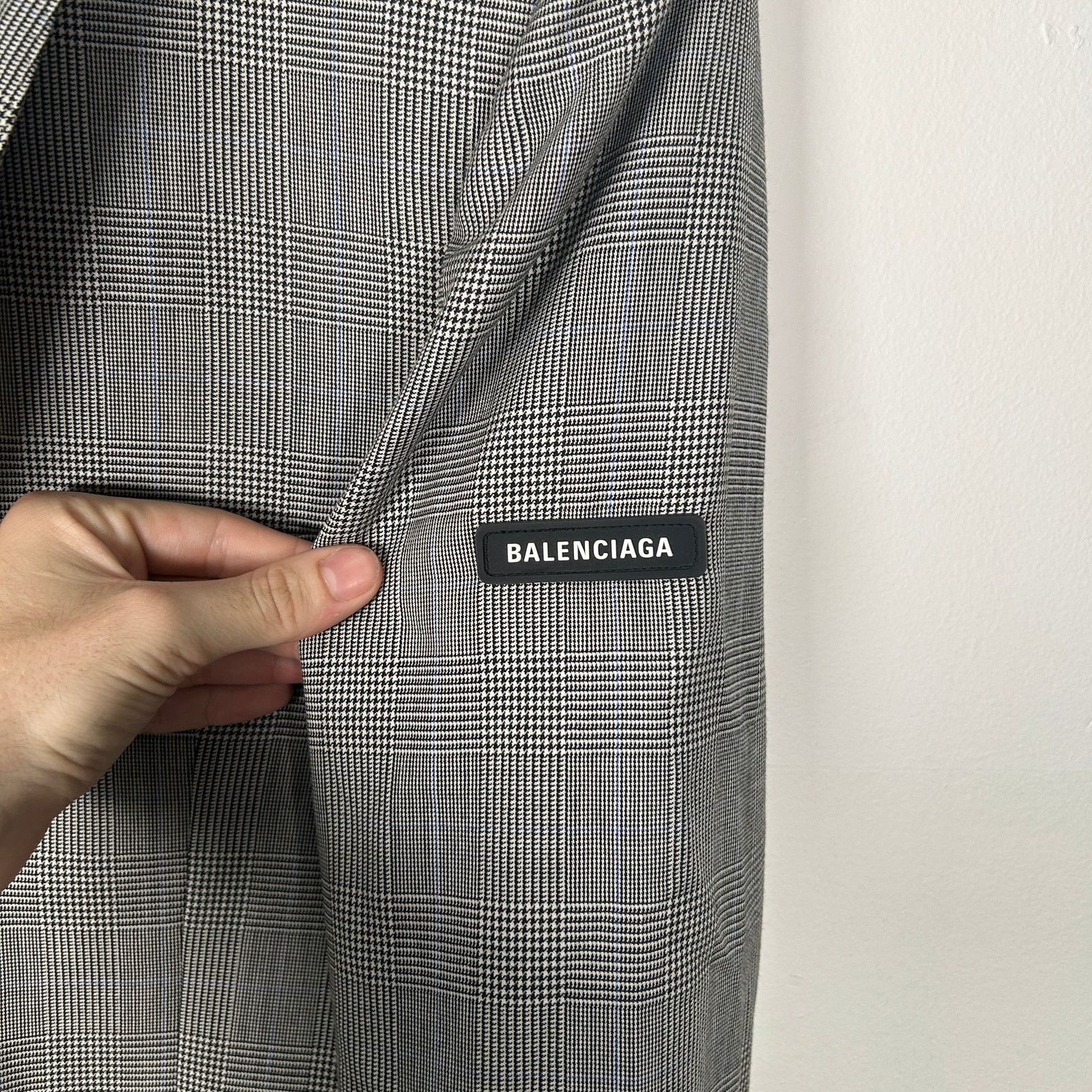 Balenciaga Balenciaga FW21 Grey Checkered Wool Oversized Blazer Size 42 Size 50R - 2 Thumbnail