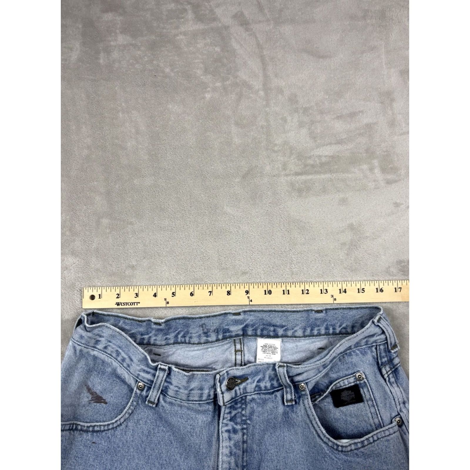 Harley Davidson Harley-Davidson Jeans Mens Relaxed Fit Straight Leg Light Wash Denim Size 36x32 Size US 36 / EU 52 - 3 Thumbnail
