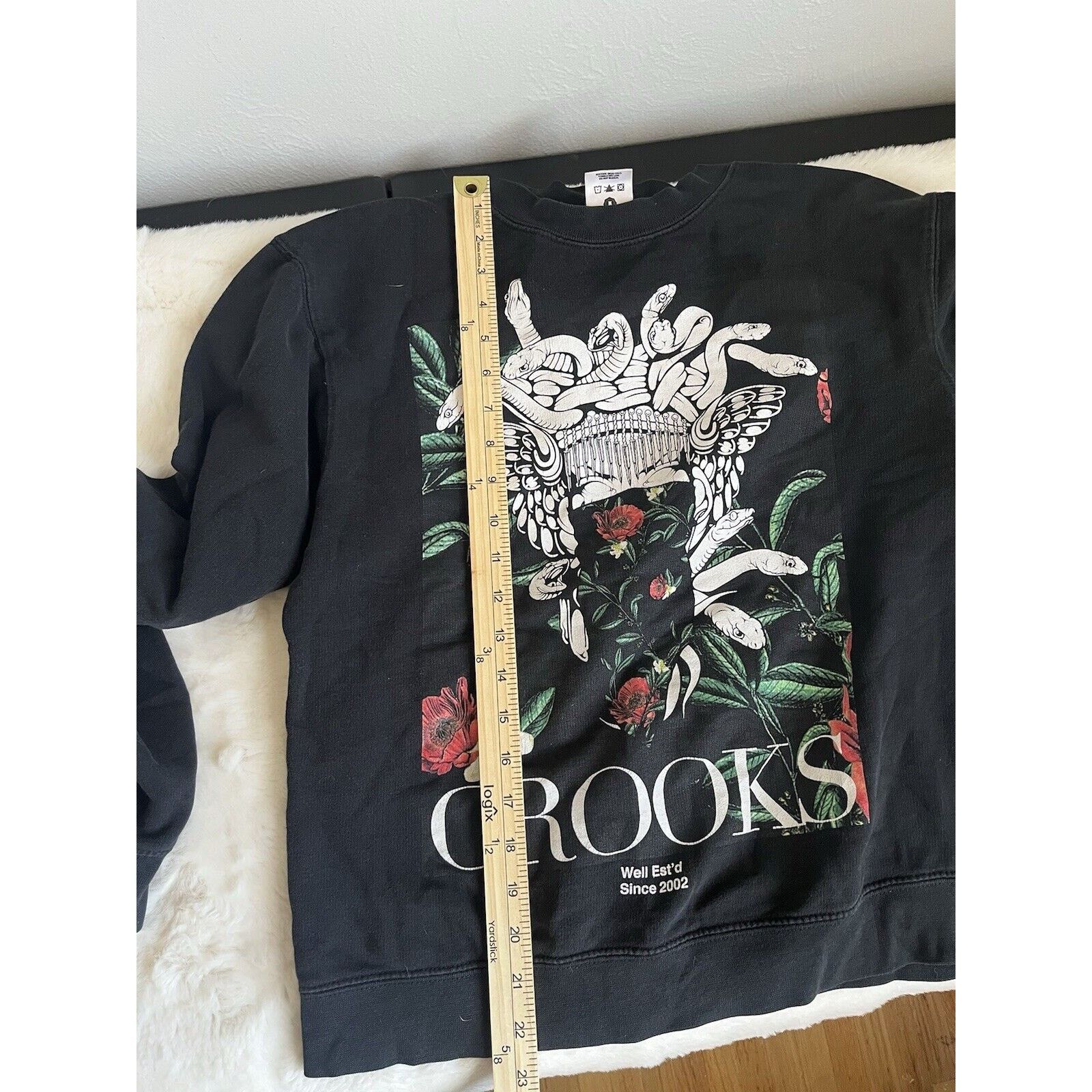 Crooks & Castles Crooks & Castles small Black Sweatshirt Medusa Floral Snakes Size US S / EU 44-46 / 1 - 2 Thumbnail