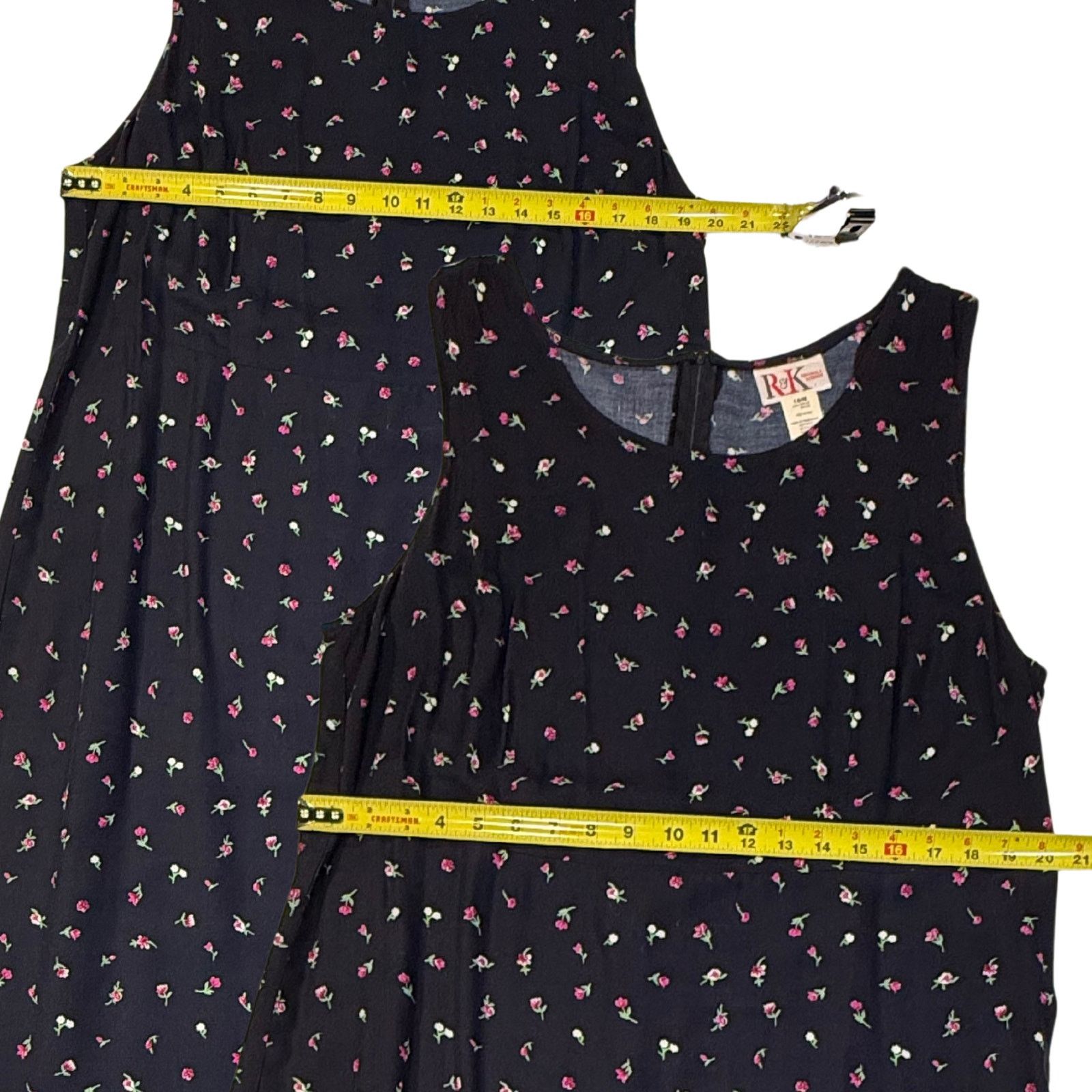 Vintage Vintage Floral Plus Size Slip Dress | 18 W | R&K Originals Size XXL / US 16-18 / IT 52-54 - 6 Thumbnail