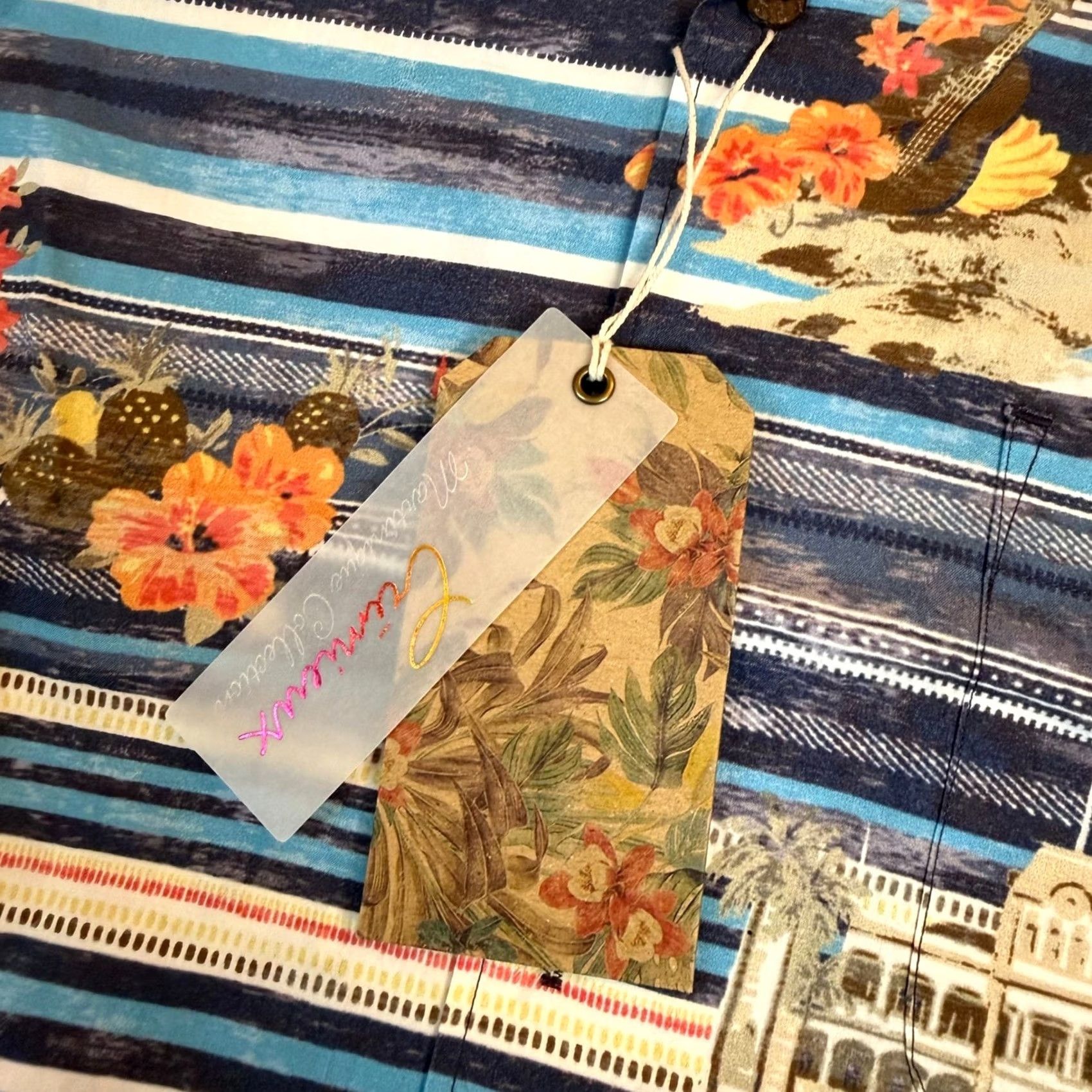 Cremieux Cremieux Martinique Collection Button Up Shirt Mens Medium Blue Multicolor Tropical Striped Hawaiian NWT Size US M / EU 48-50 / 2 - 4 Thumbnail