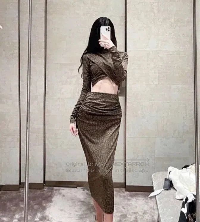 Fendi FENDI Brown Print Strapless Dress. Size US XS / EU 42 / 0 - 1 Thumbnail