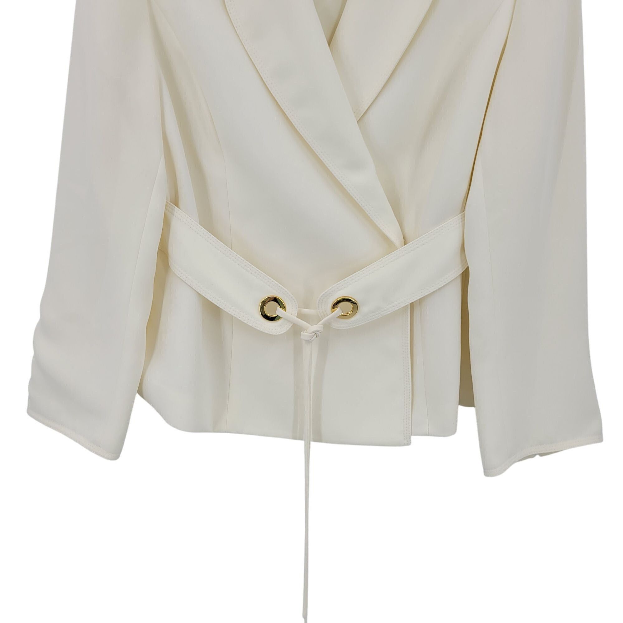 Anne Klein Vtg womens Petite White Single Breasted Blazer Jacket Sz 10P Size L / US 10 / IT 46 - 6 Thumbnail