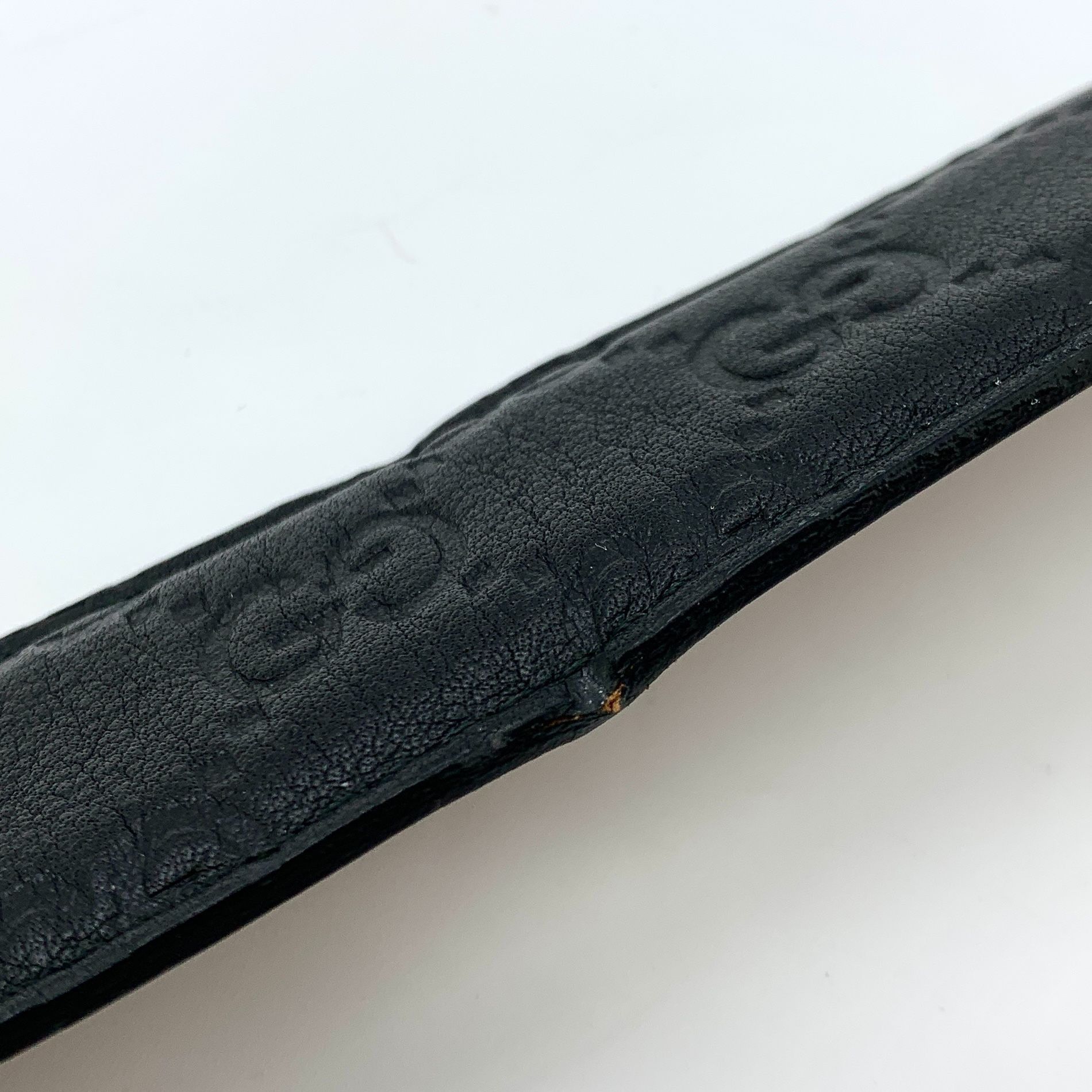 Gucci Gucci Black Logo Print Smooth Buckle Belt (97*3cm) Size ONE SIZE - 3 Thumbnail