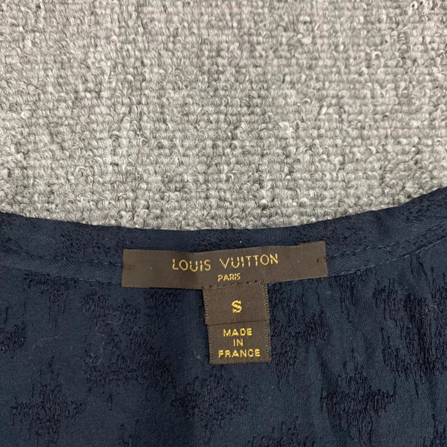 Louis Vuitton LV Navy Blue Allover Knit Short Sleeve M S 95 New Size S / US 4 / IT 40 - 4 Thumbnail