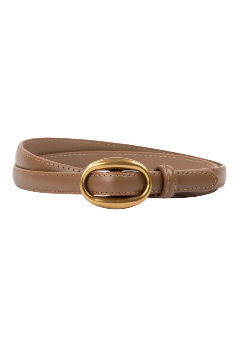 Other Caramel Women's Leather Belts with Gold Buckle Belt Size ONE SIZE - 1 Thumbnail