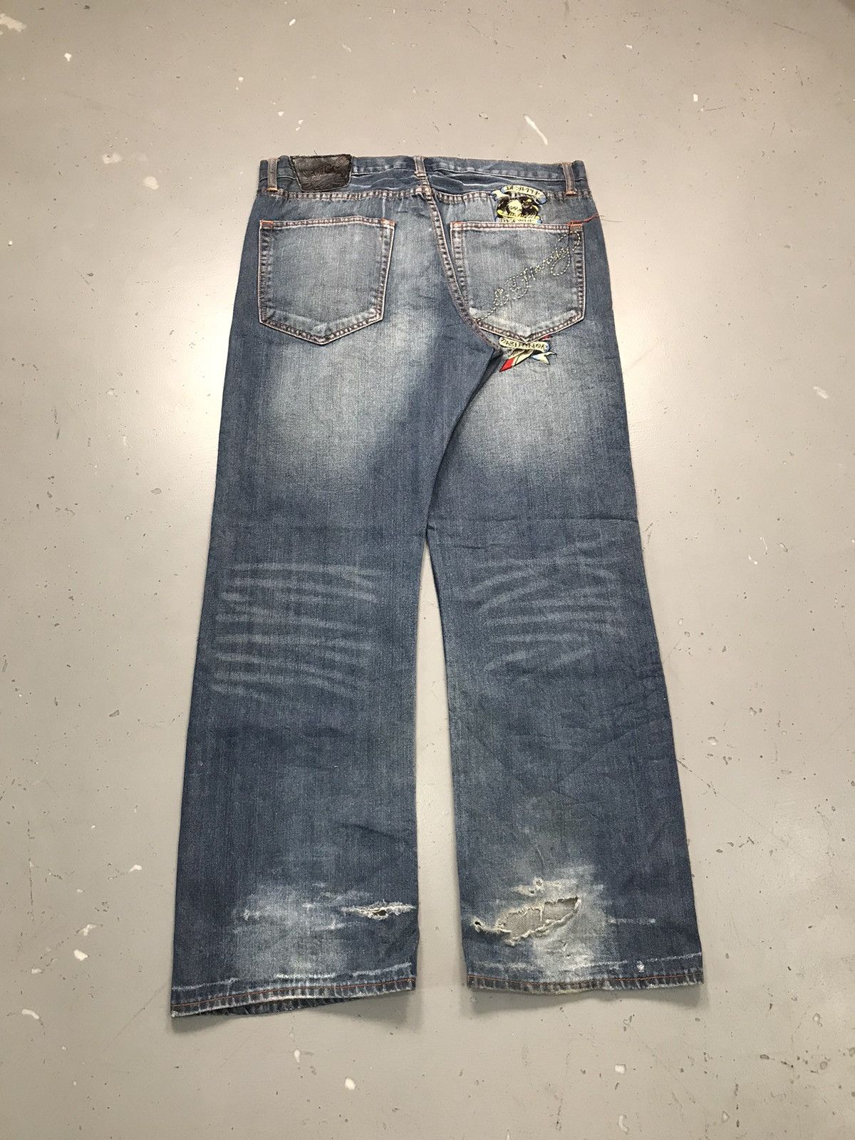 Ed Hardy Vintage Ed hardy “death before dishonor” embroidered denim Size US 38 / EU 54 - 1 Thumbnail