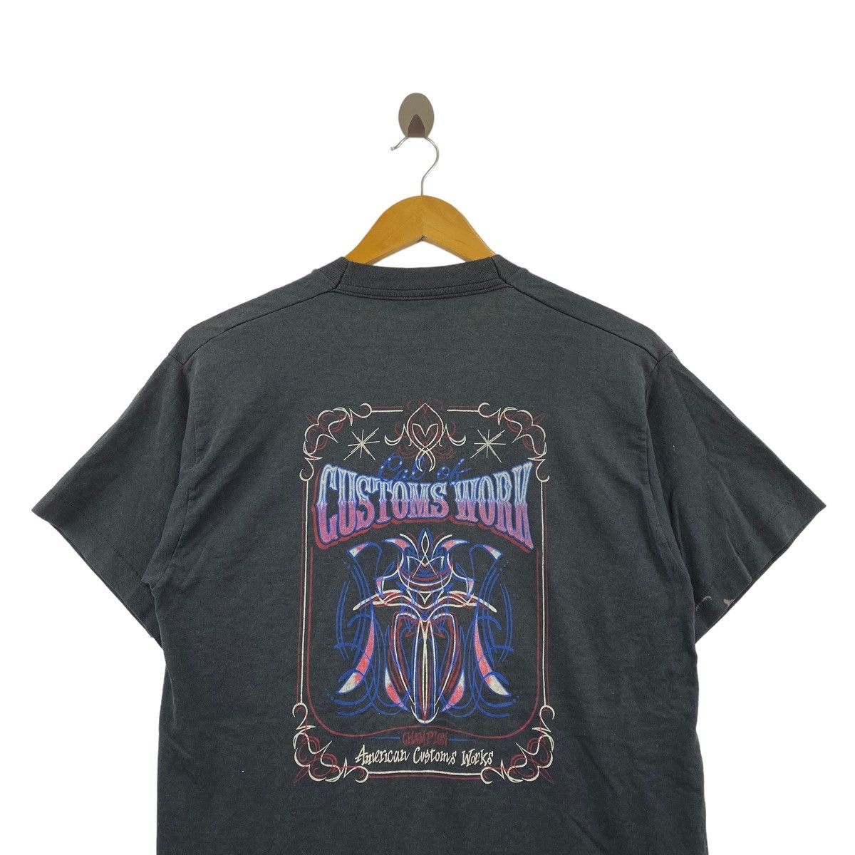 Fruit Of The Loom × Vintage Vintage 90s AMERICAN CUSTOMS WORK Fruit Of The Loom Print Size US M / EU 48-50 / 2 - 2 Thumbnail