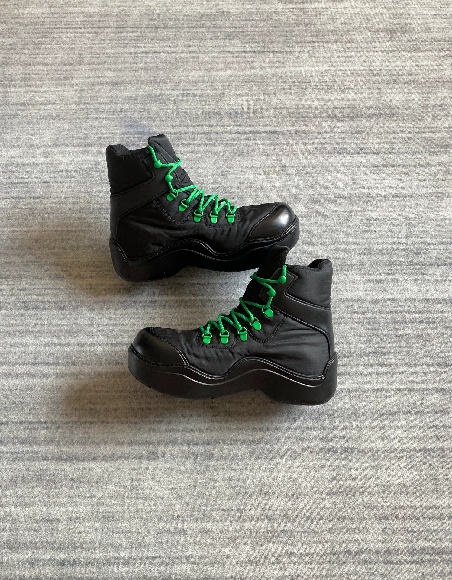 Bottega Veneta Bottega Veneta Black Green Nylon Hiking Boots Size US 7 / EU 40 - 4 Thumbnail