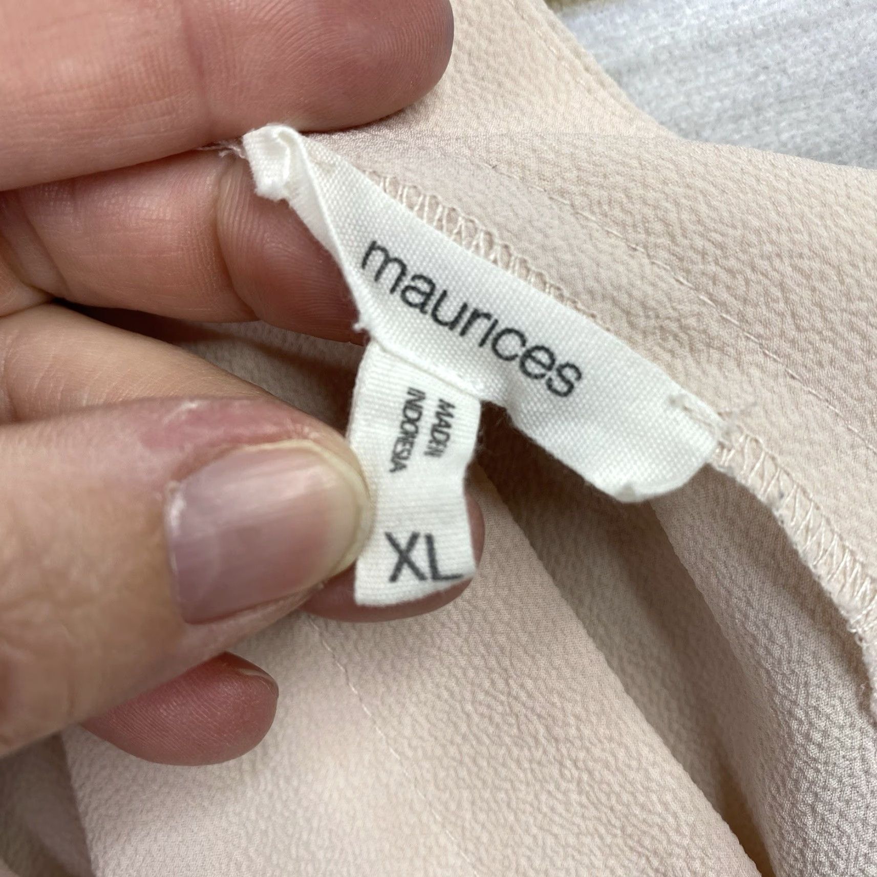 Vintage Maurices Womens Top Sz XL Peach Sheer V Neck Strappy Flowy Stretch Classic Y2K Size XL / US 12-14 / IT 48-50 - 7 Thumbnail