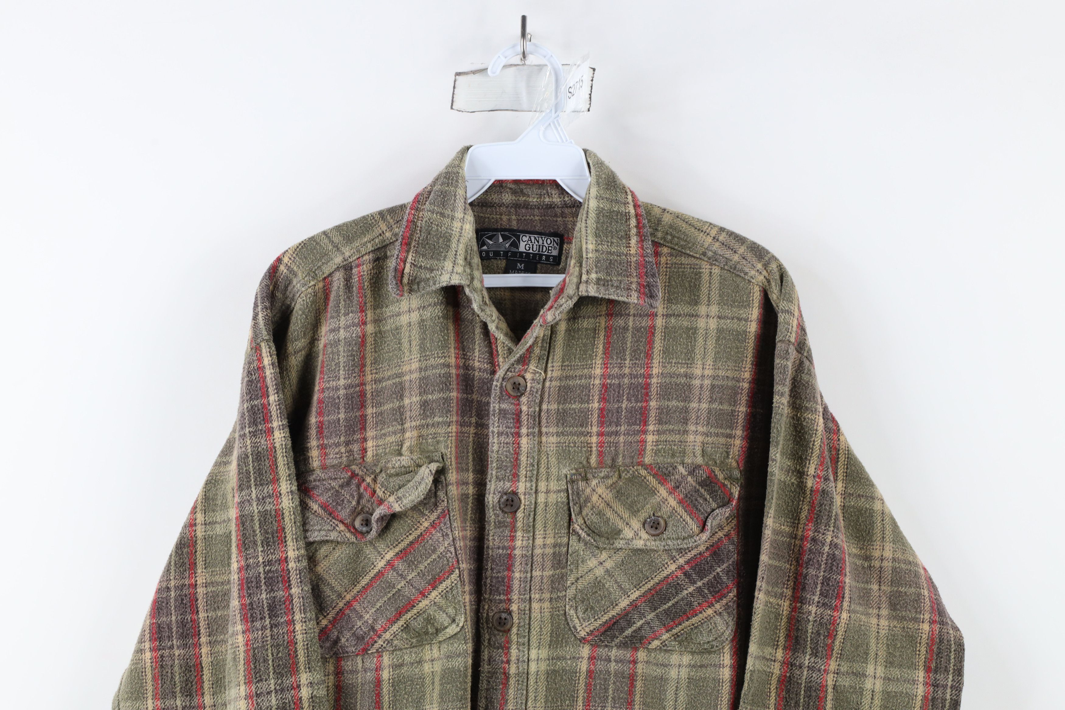 Vintage Vintage 90s Streetwear Rainbow Plaid Flannel Button Shirt Size US M / EU 48-50 / 2 - 2 Thumbnail