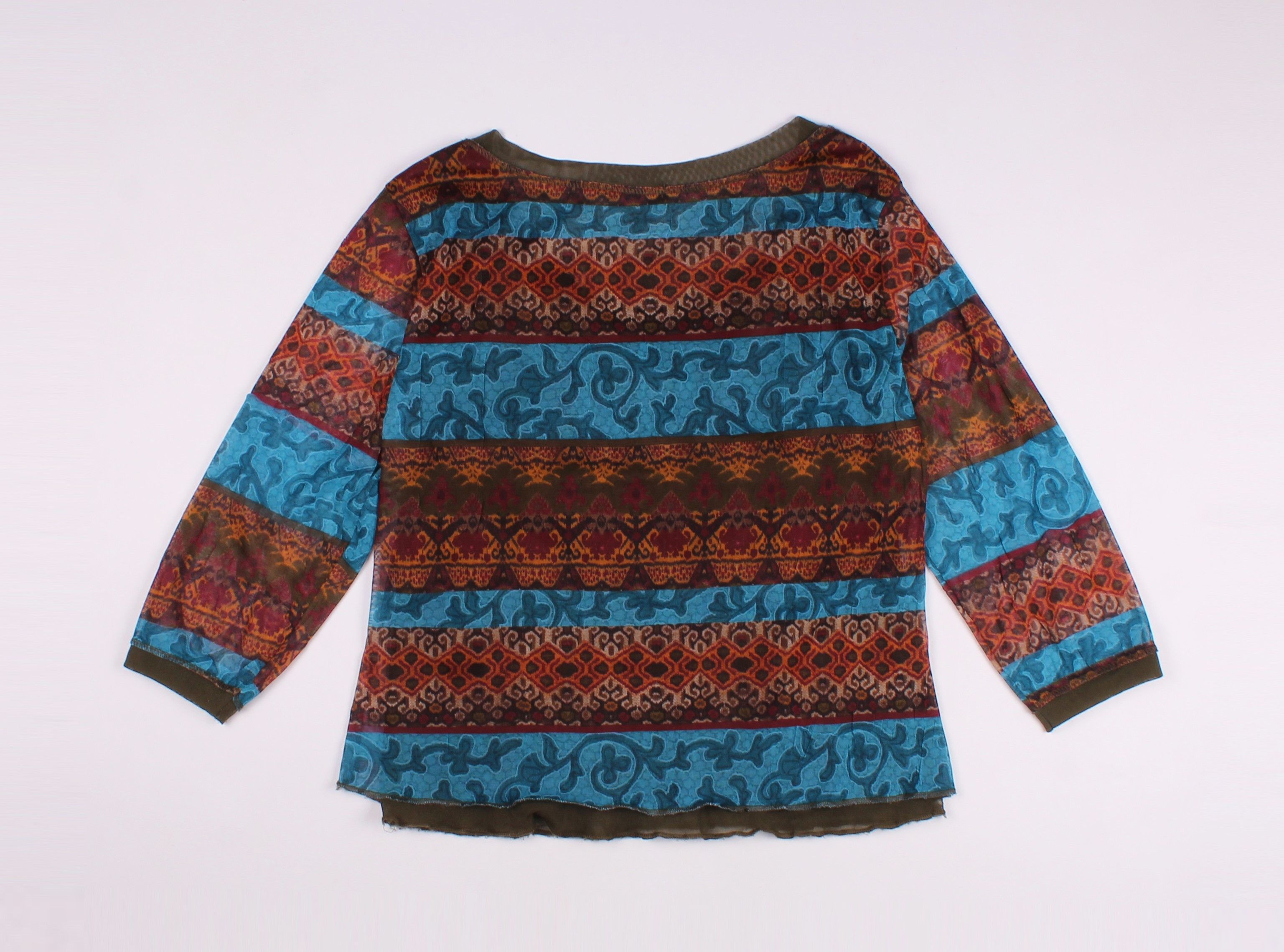 Vintage Vintage Vango Paris Mesh Printed Boho Y2K Blouse Top Size M / US 6-8 / IT 42-44 - 6 Thumbnail