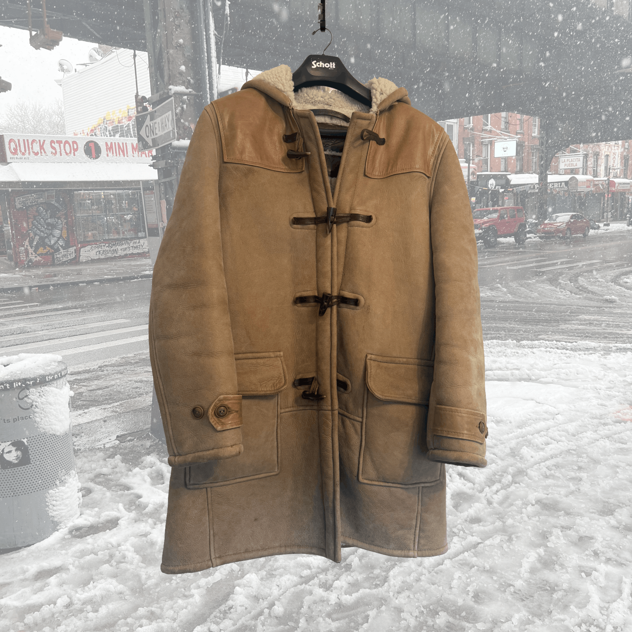 Noah Noah x Schott Shearling Duffel Coat Size US M / EU 48-50 / 2 - 1 Thumbnail