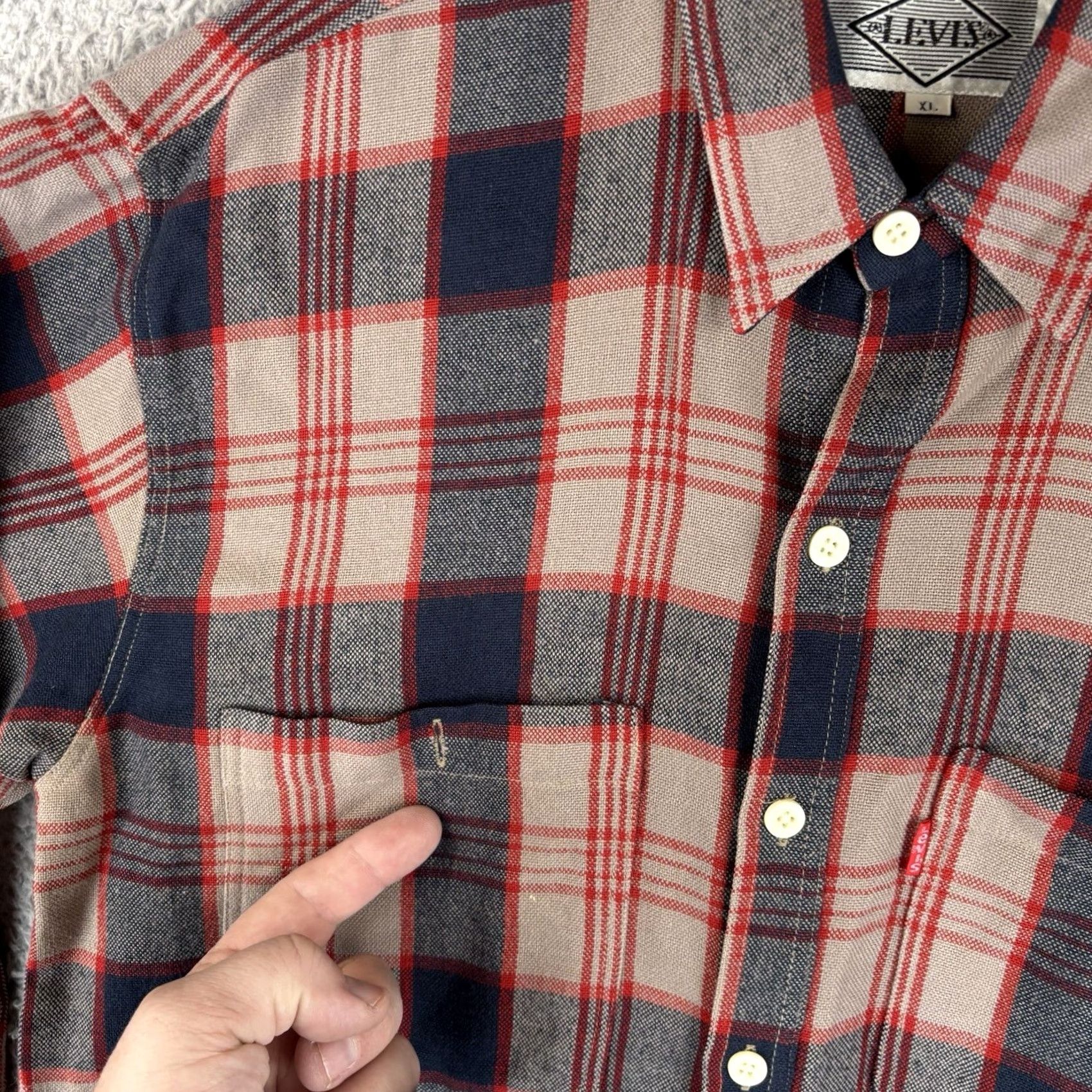 Levi's VINTAGE Levi's Diamond Label Button Up Shirt Mens XL Plaid 70s Pockets Read Size US XL / EU 56 / 4 - 5 Thumbnail