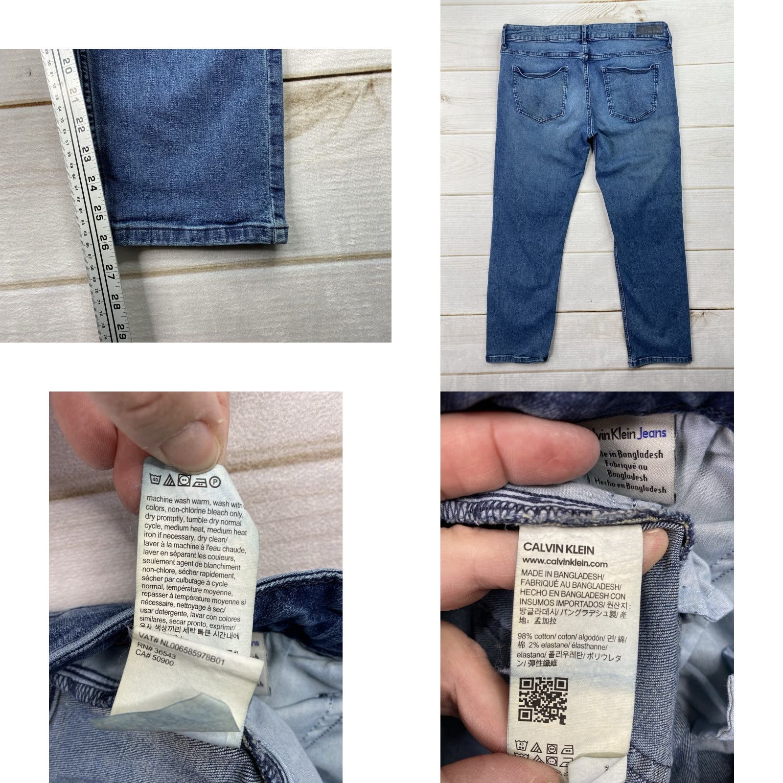 Calvin Klein VINTAGE CalviN Klein Women's Slim Boyfriend Jeans Size 12 Distressed Crop Ankle Stretch Size 34" / US 12 / IT 48 - 8 Thumbnail