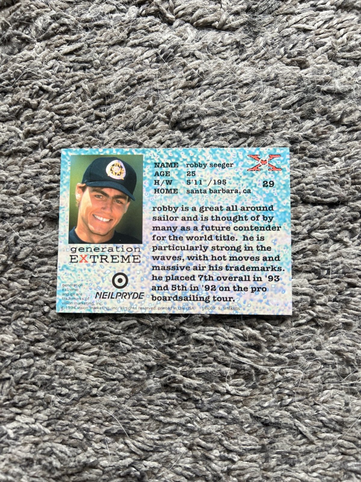 Vintage 1994 GX #29 Robby Seeger Card Size ONE SIZE - 2 Thumbnail