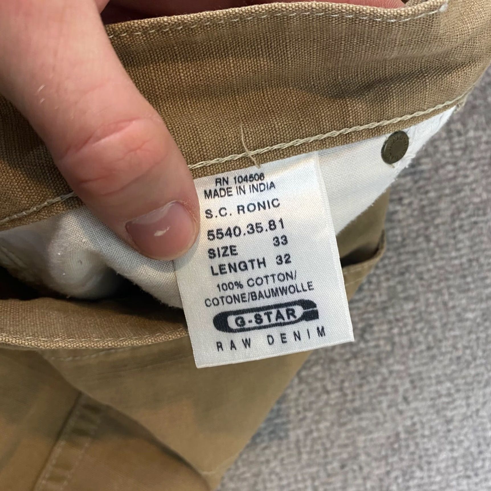 G-Star G-Star Jeans Mens 33x32 Brown Button Fly Straight 5-Pocket Denim Classic Size US 33 - 2 Thumbnail