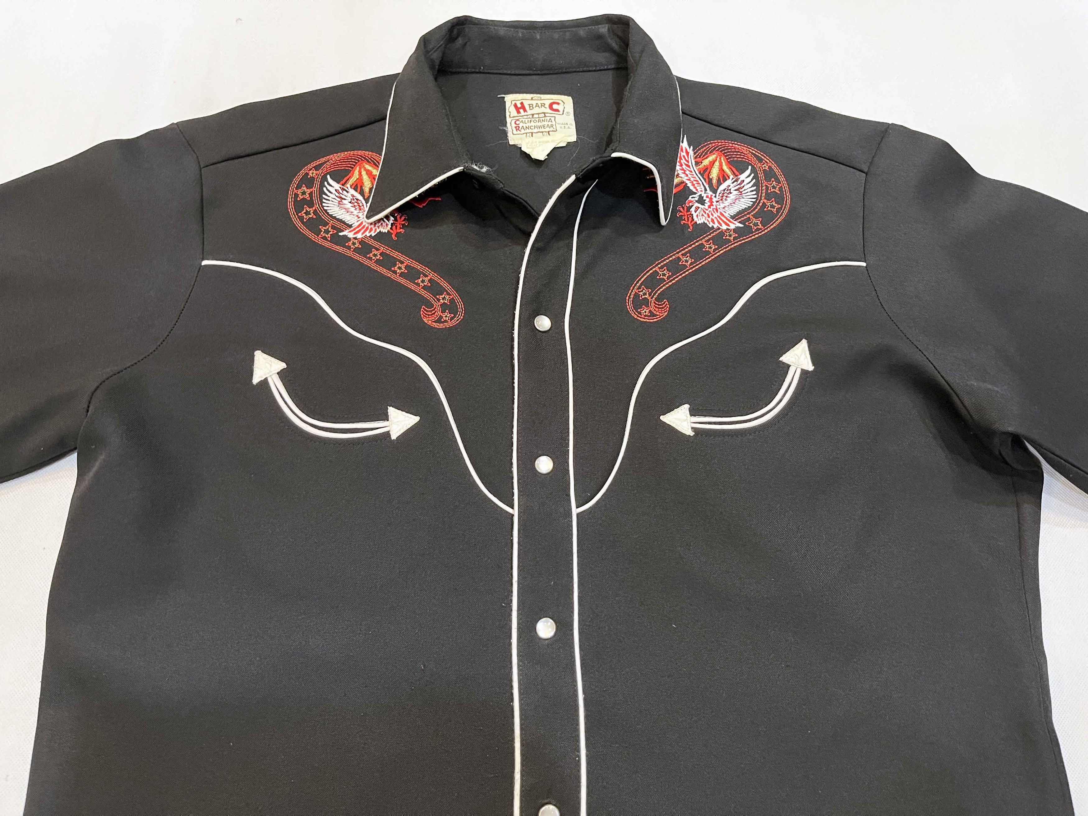 Vintage Vintage H Bar C Western Cowboy Embroidered Snap Button Shirt Size US L / EU 52-54 / 3 - 2 Thumbnail