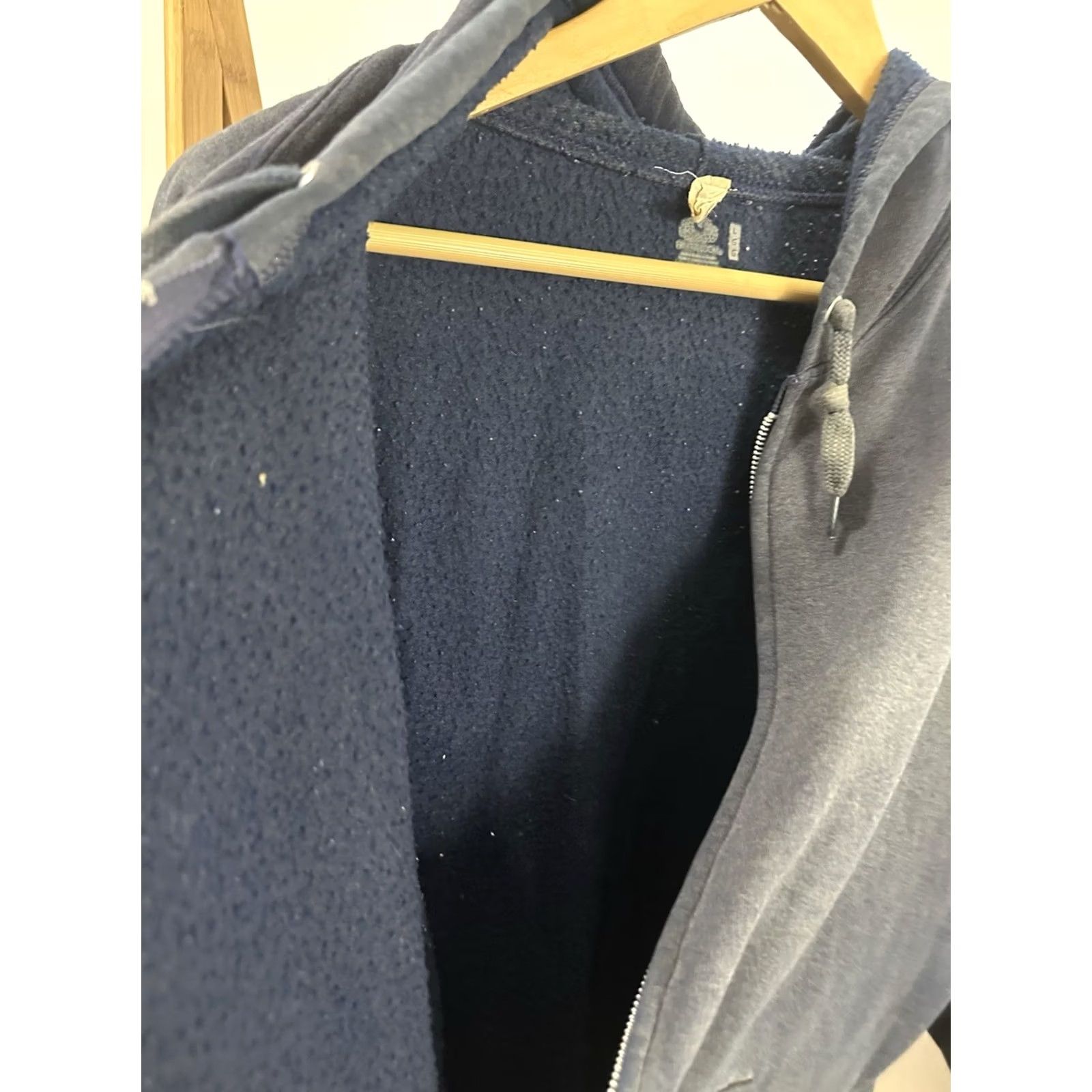 Fruit Of The Loom VINTAGE Fruit of the Loom Hoodie Full Zip Work Worn Faded Grunge Blue Sweatshirt Size L Mens Size US L / EU 52-54 / 3 - 6 Thumbnail