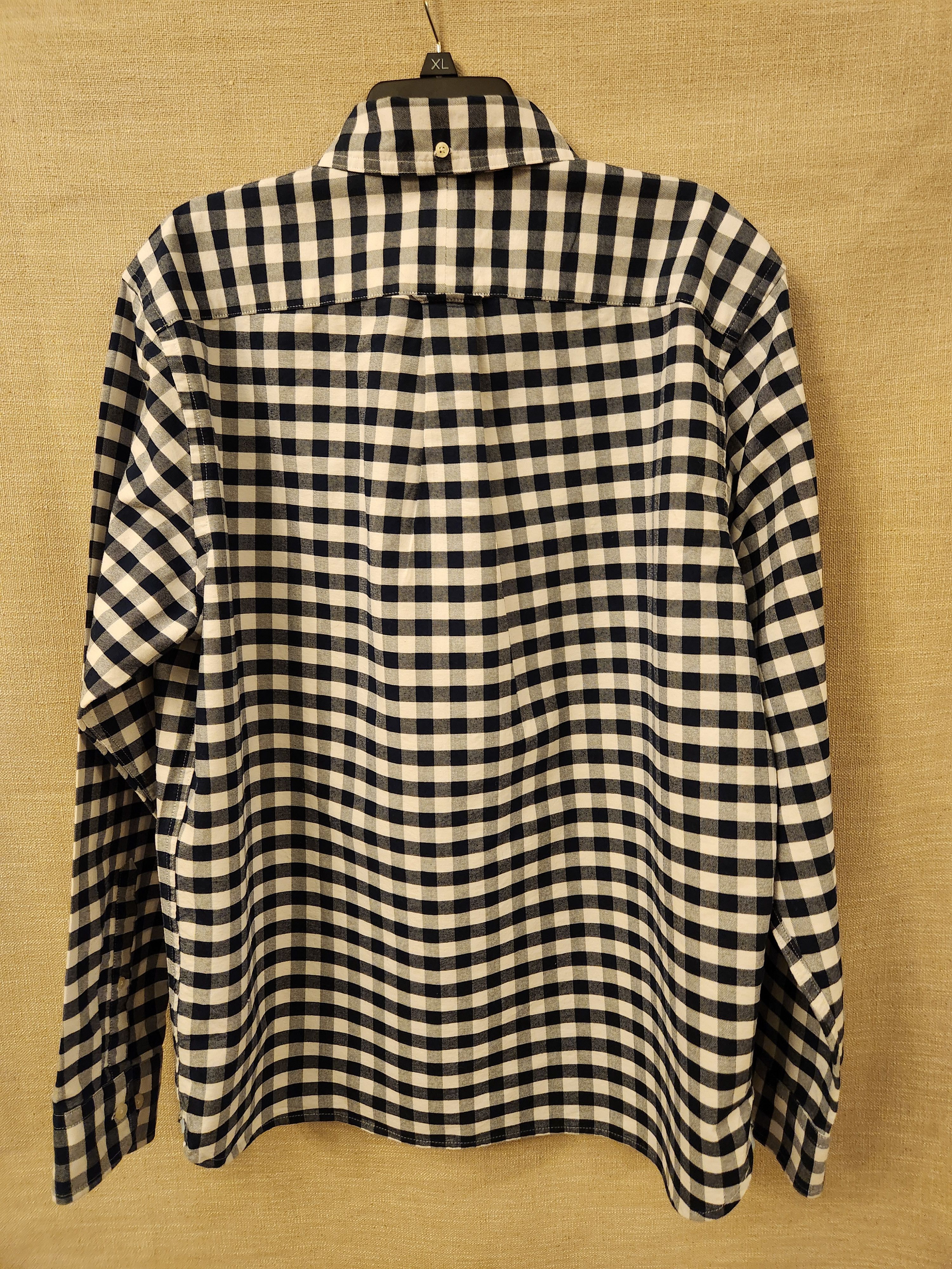 Lands' End Vintage Blue & White Checkered Button Front Shirt Size US XL / EU 56 / 4 - 2 Thumbnail