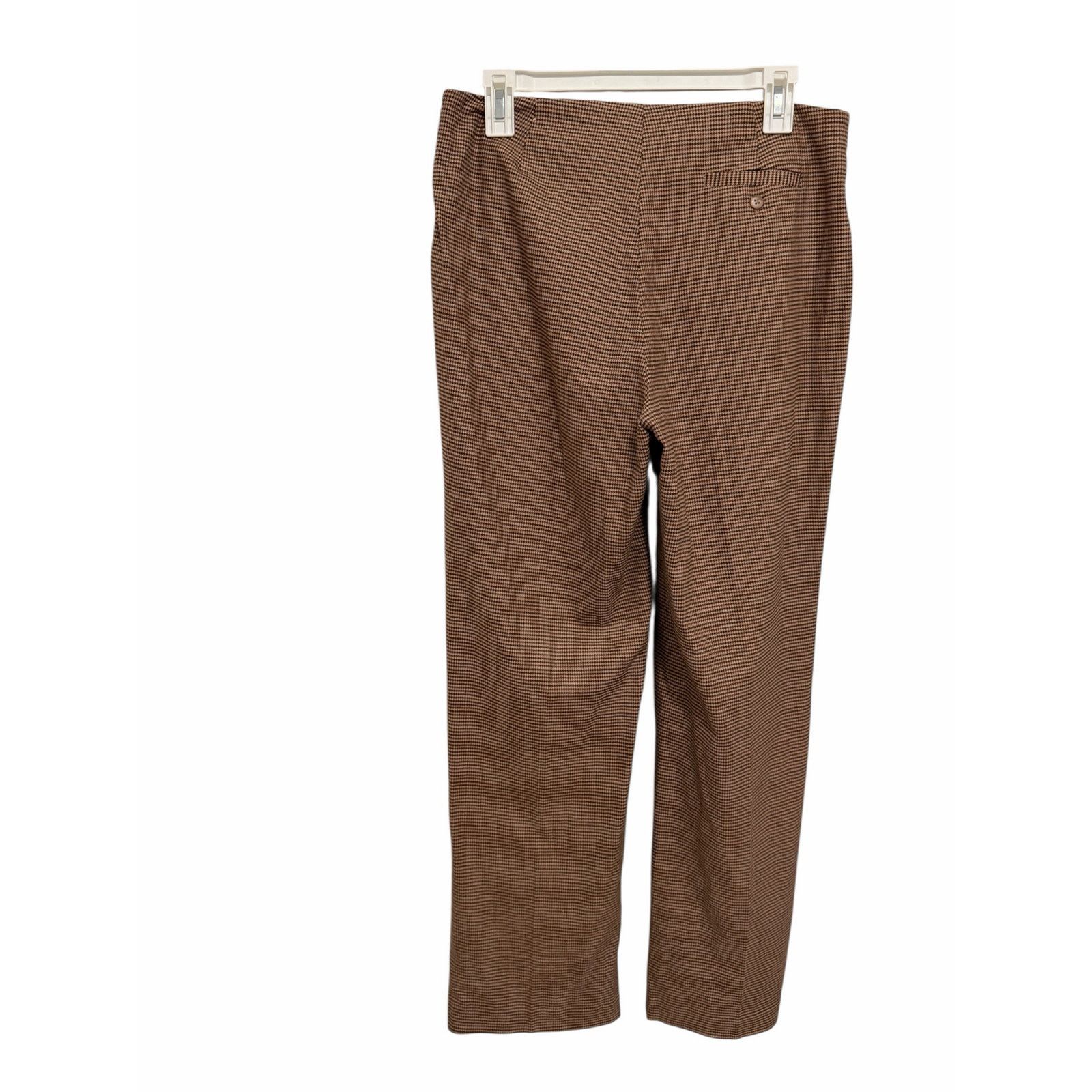 Other Austin Clothing Co Brown Houndstooth Stretch Cotton Trousers Size 32" / US 10 / IT 46 - 6 Thumbnail