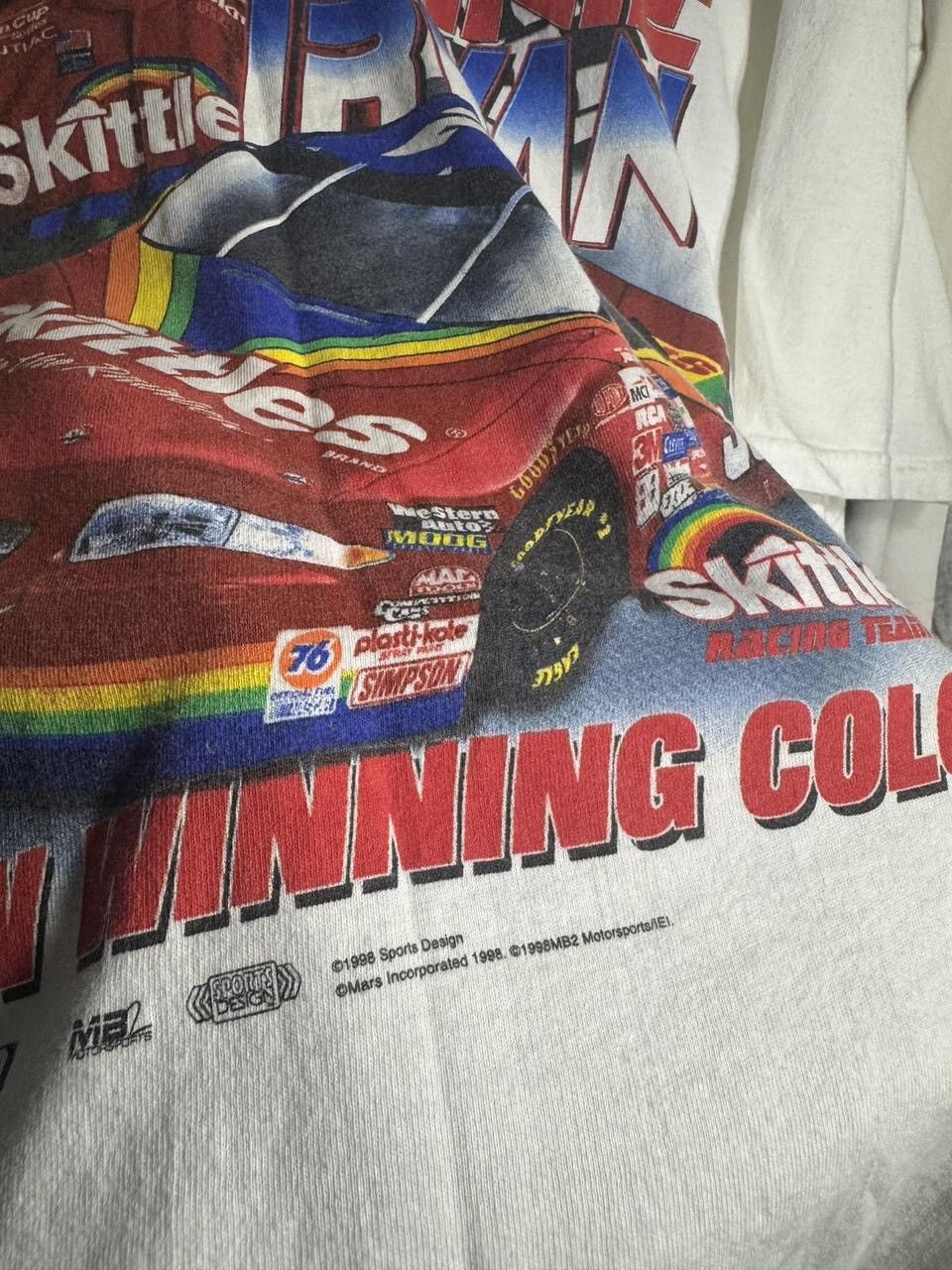 Other Vintage 1998 NASCAR Ernie Irvan Skittle Racing Team Tee Size US XL / EU 56 / 4 - 6 Thumbnail