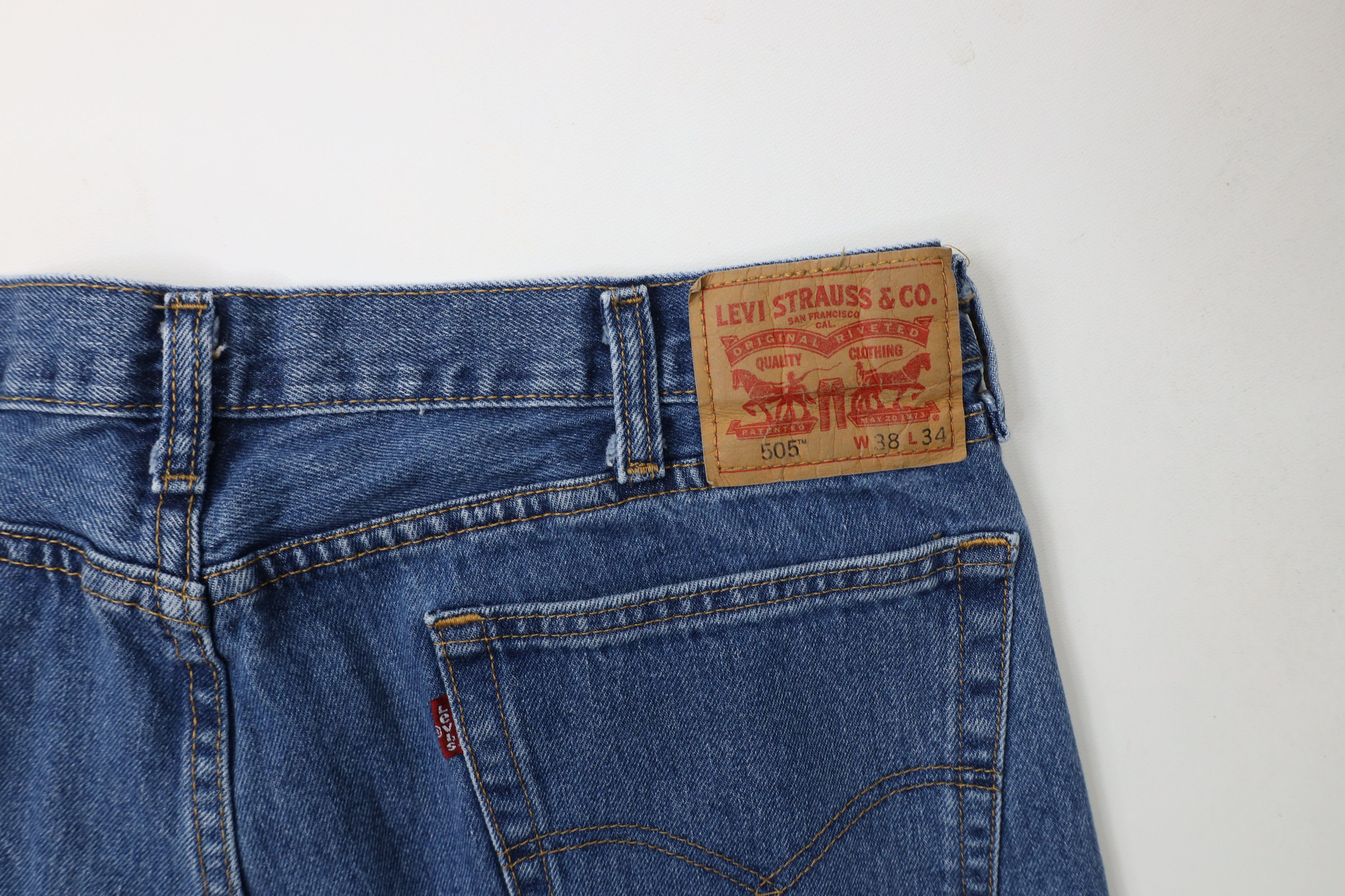 Levi's × Vintage Vintage Y2K Levis 505 Fit Straight Leg Denim Jeans Blue Size US 38 / EU 54 - 13 Thumbnail