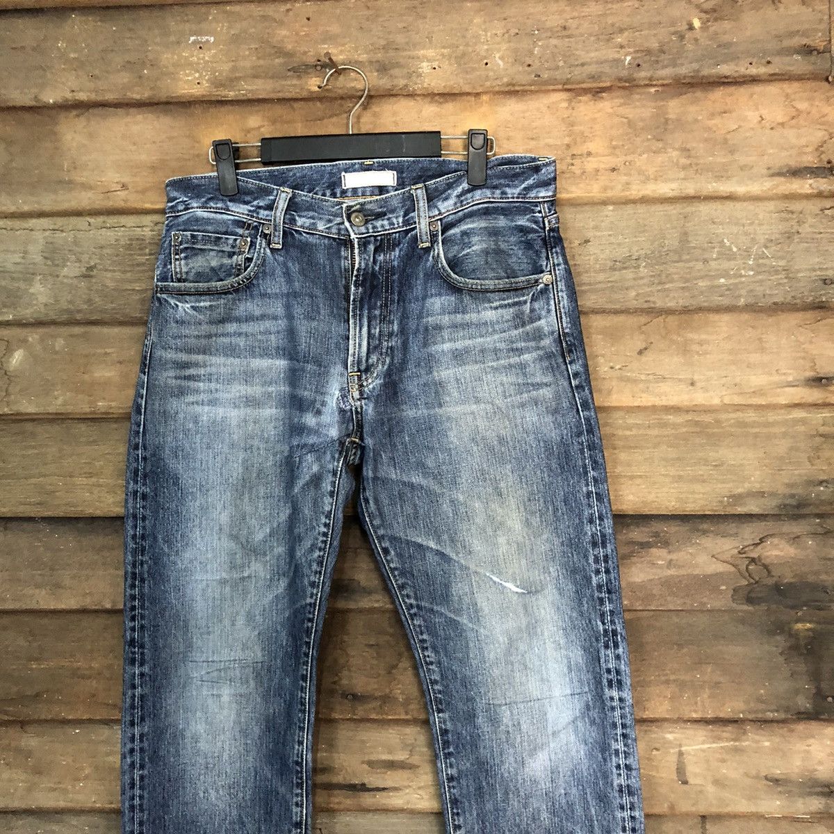 Japanese Brand Uniqlo selvedge Jeans Blue Denim Pants #7312 Size US 30 / EU 46 - 2 Thumbnail