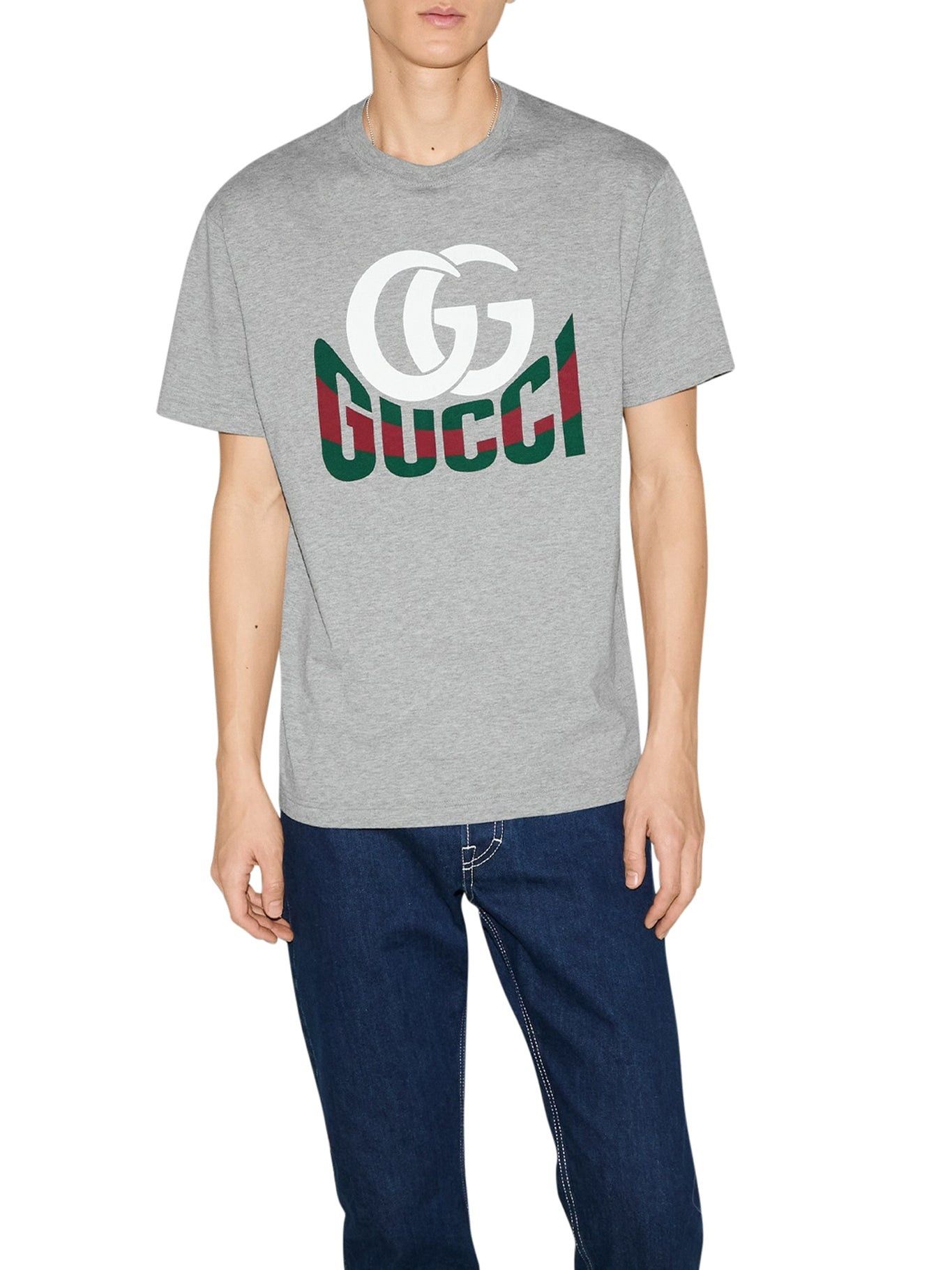 Gucci o1s1wg110925 Printed Cotton Jersey T-Shirt in Grey Size US XL / EU 56 / 4 - 3 Thumbnail