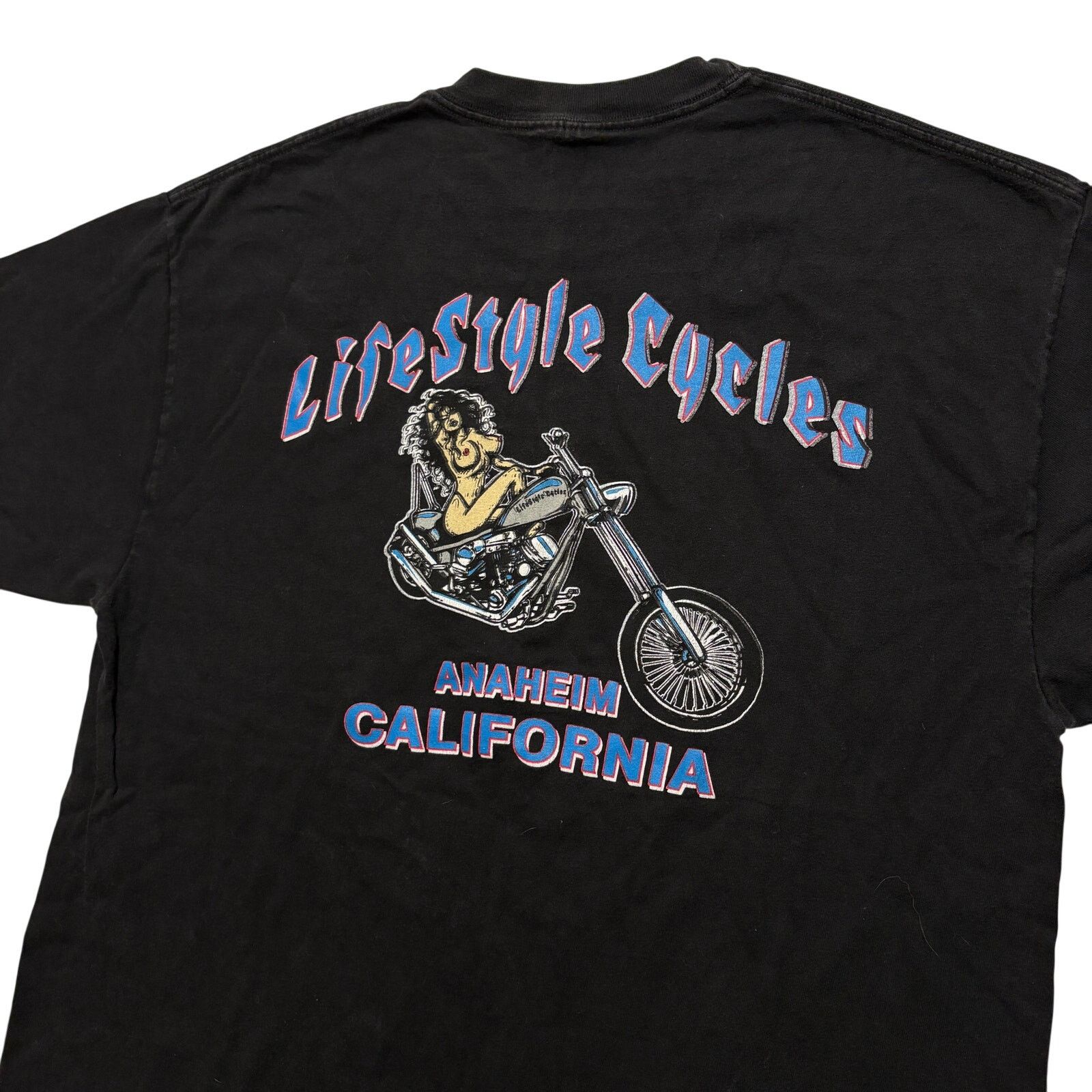 Hanes VTG Y2K Get A Life Naked Girl Motorcycle T-Shirt Black L Size US L / EU 52-54 / 3 - 1 Thumbnail