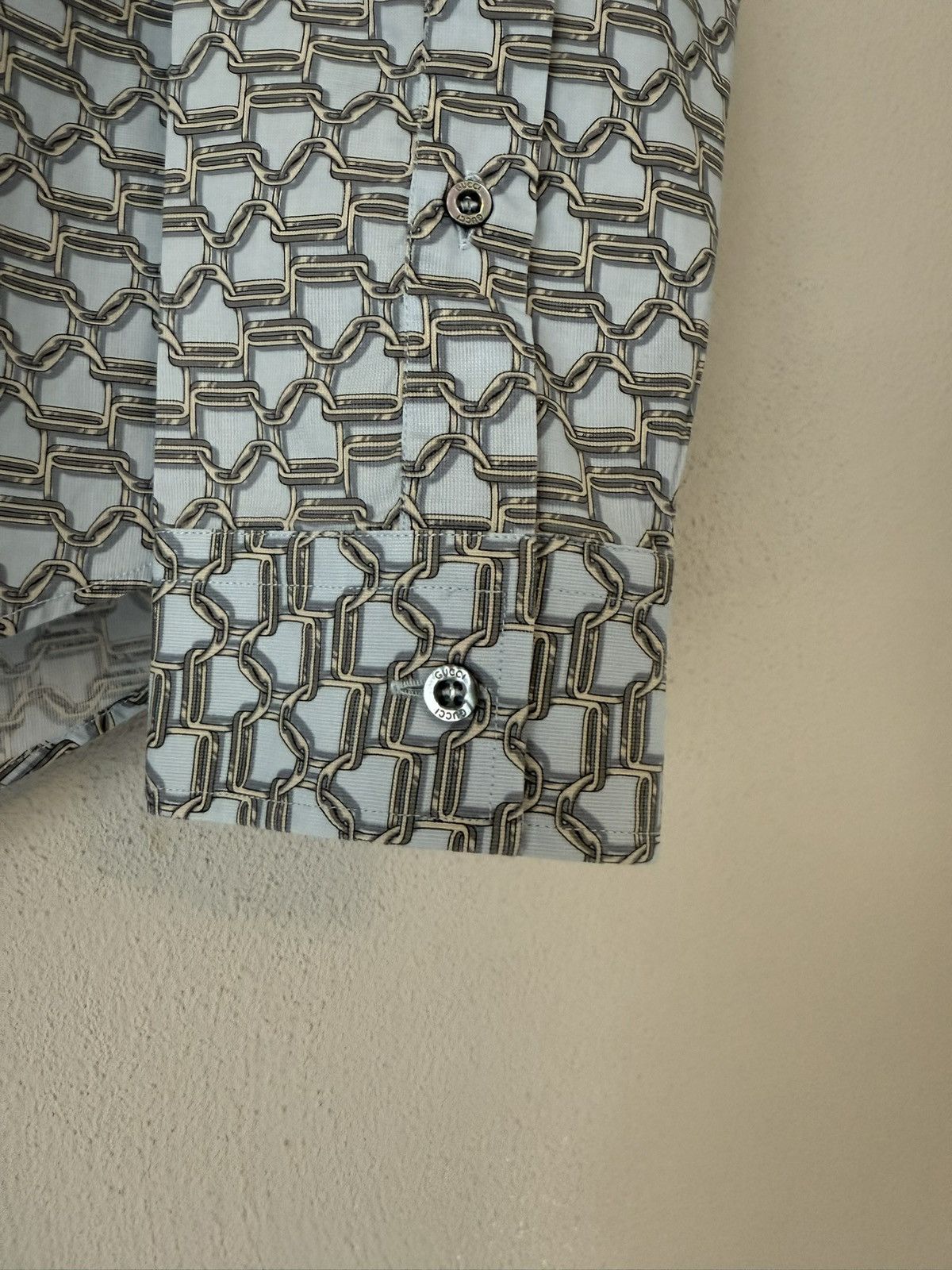 Gucci Slim Fit Shirt with All-Over Chain Print Size US M / EU 48-50 / 2 - 7 Thumbnail